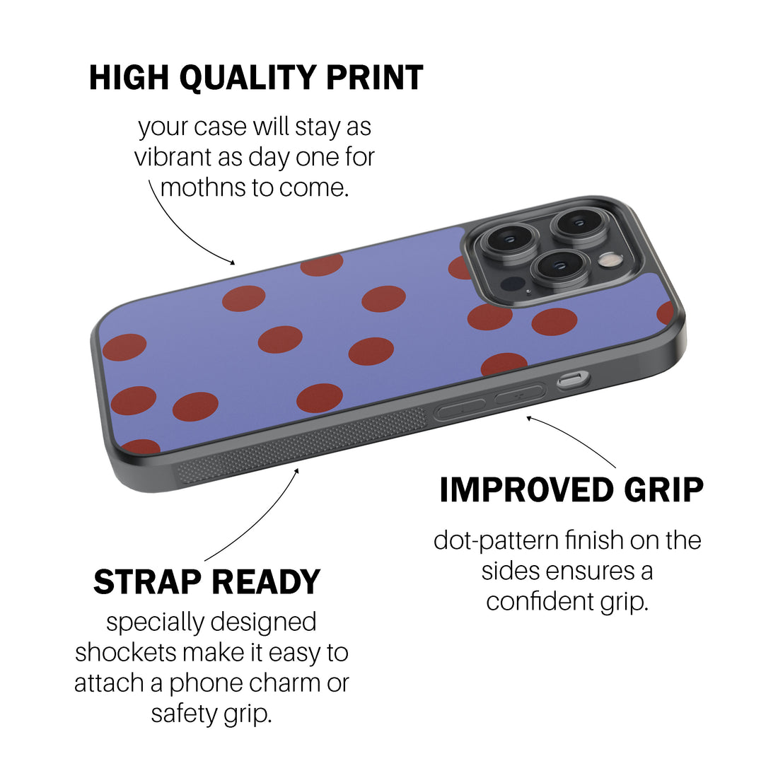 Blue Maroon Dot Phone Cover