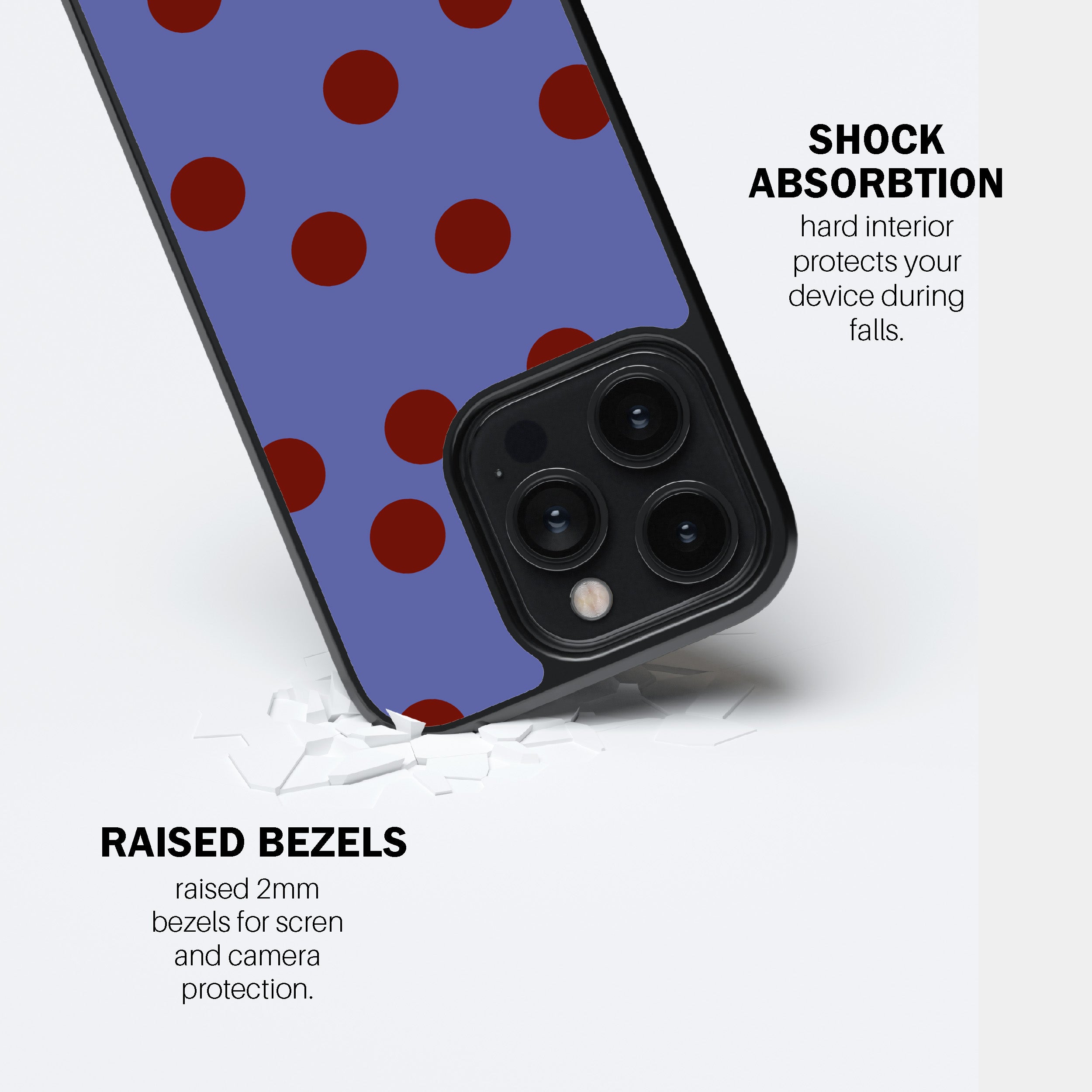 Blue Maroon Dot Phone Cover