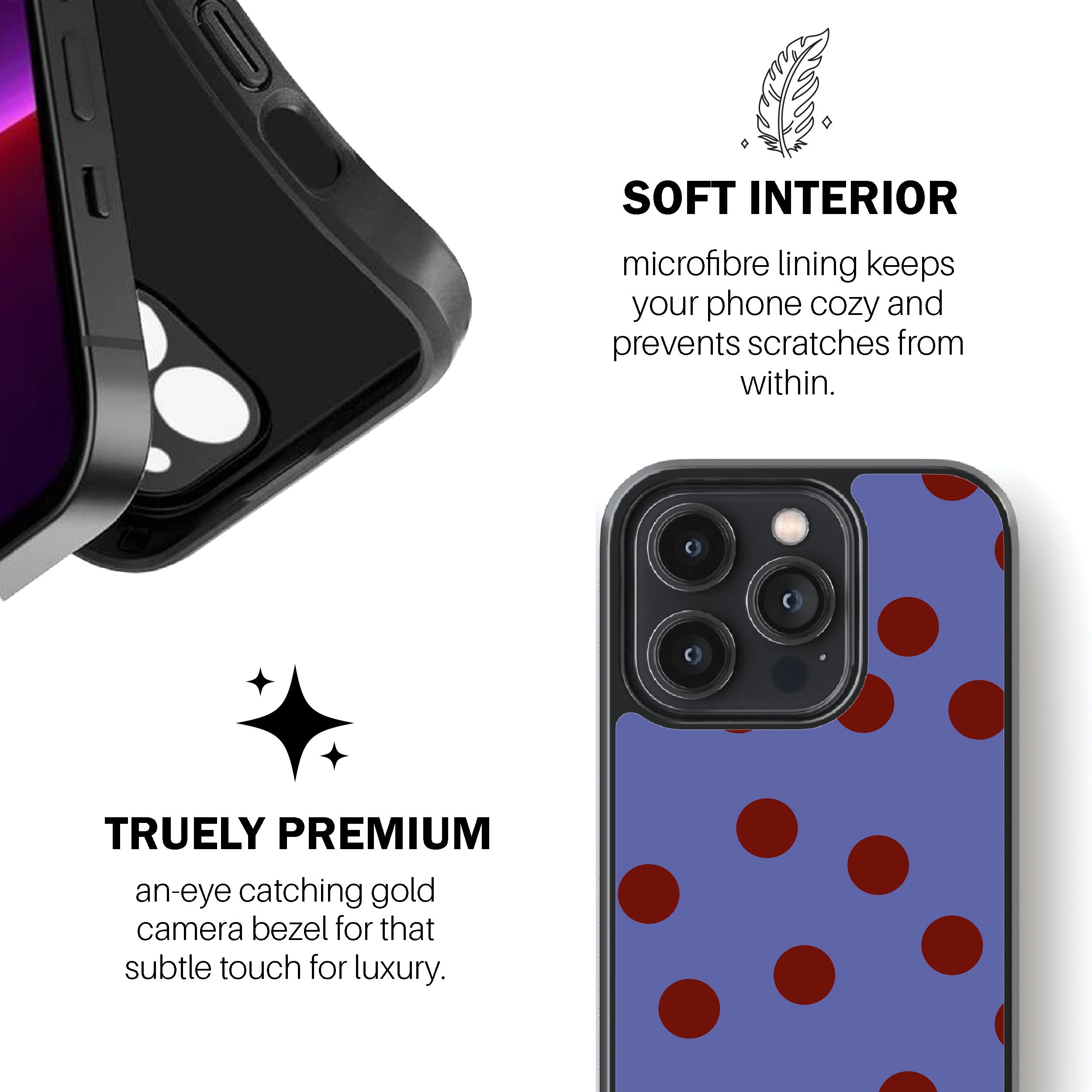 Blue Maroon Dot Phone Cover