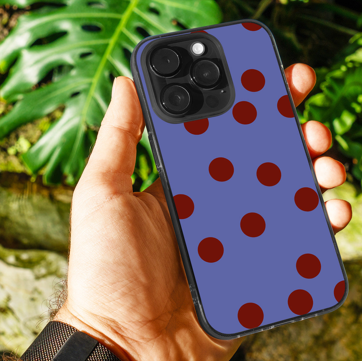 Blue Maroon Dot Phone Cover