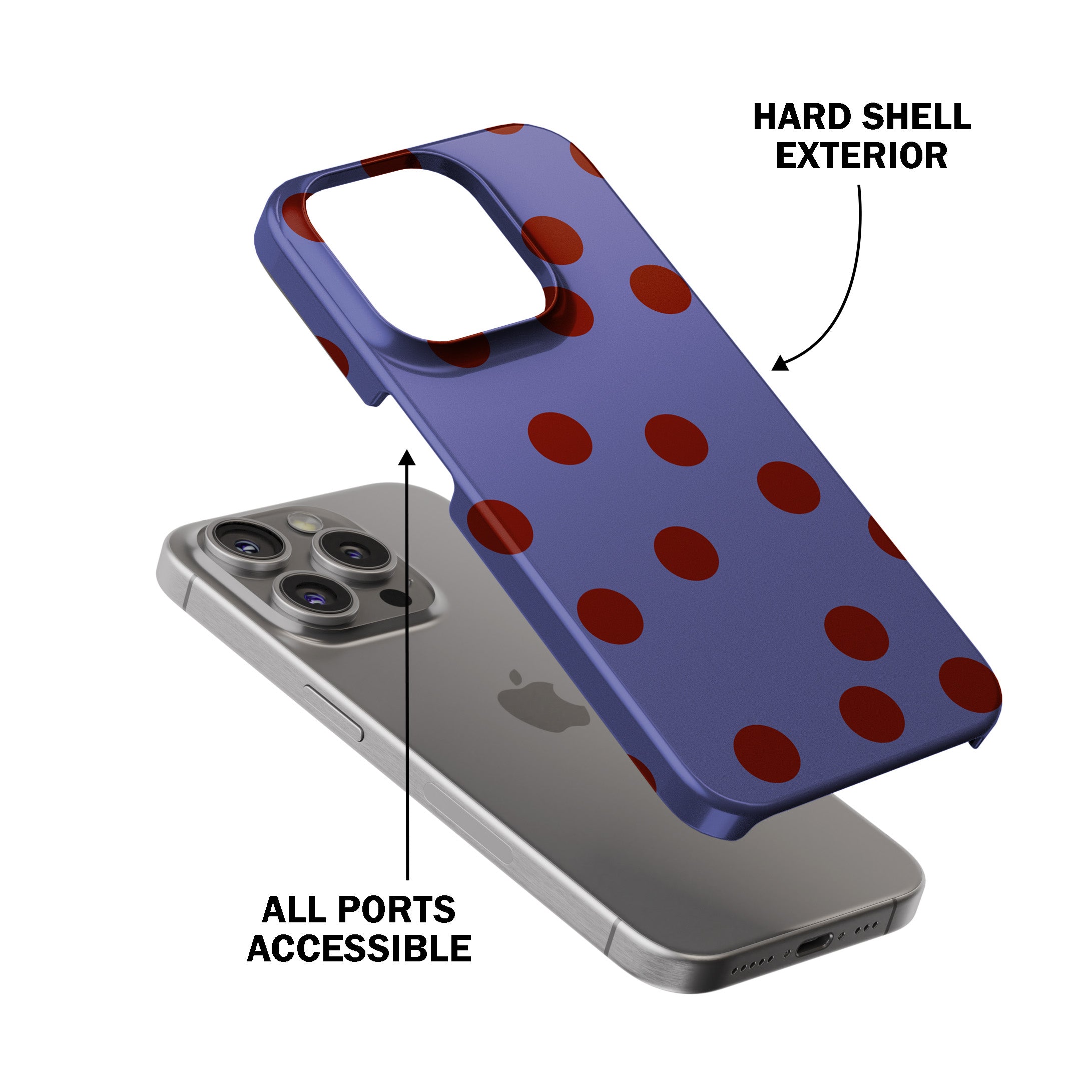 Blue Maroon Dot Phone Cover