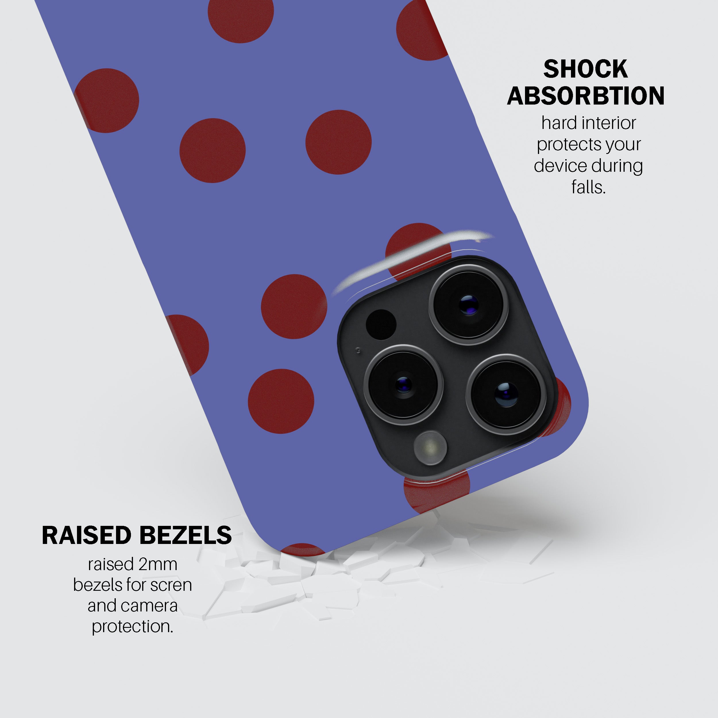 Blue Maroon Dot Phone Cover