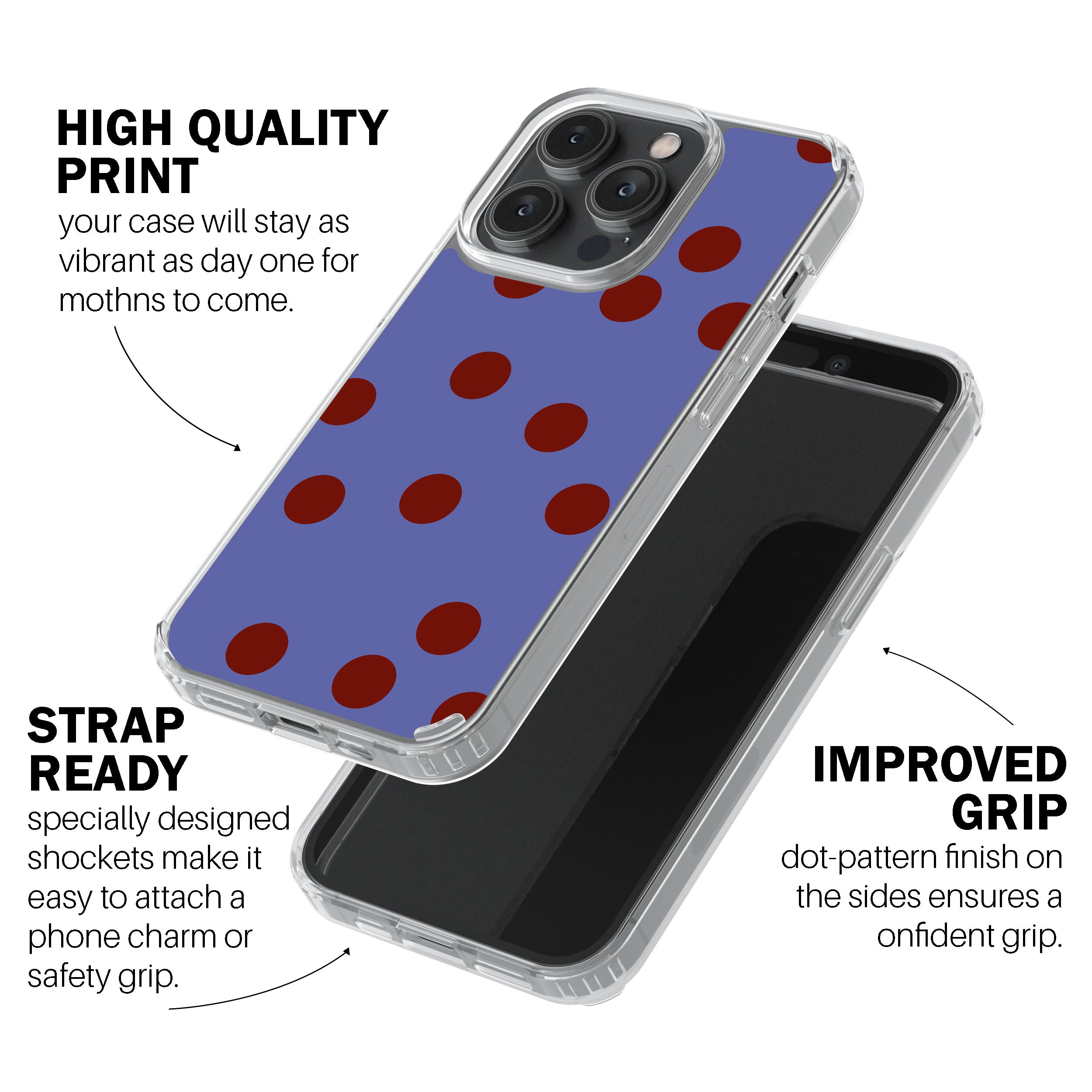 Blue Maroon Dot Phone Cover