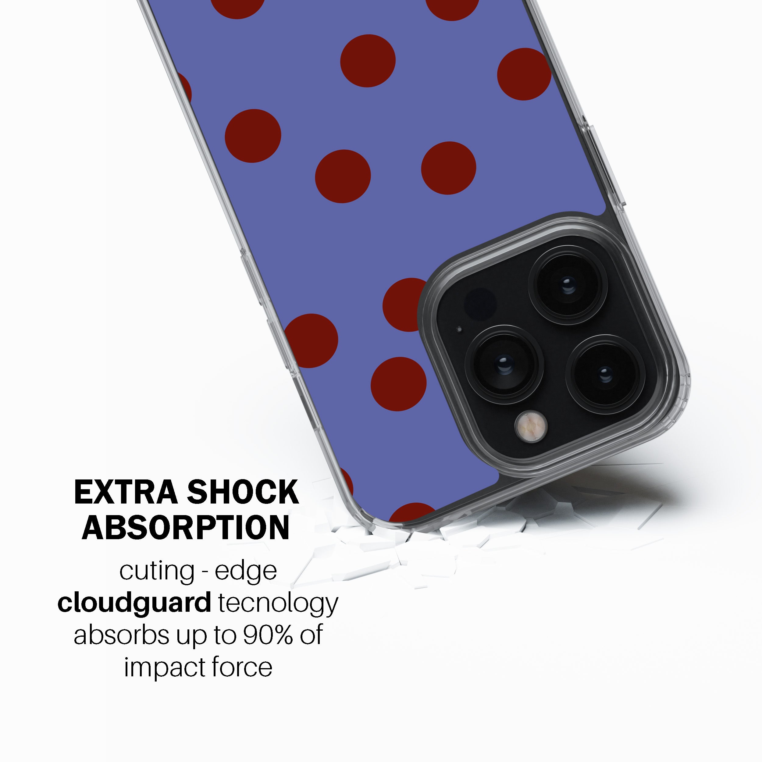 Blue Maroon Dot Phone Cover