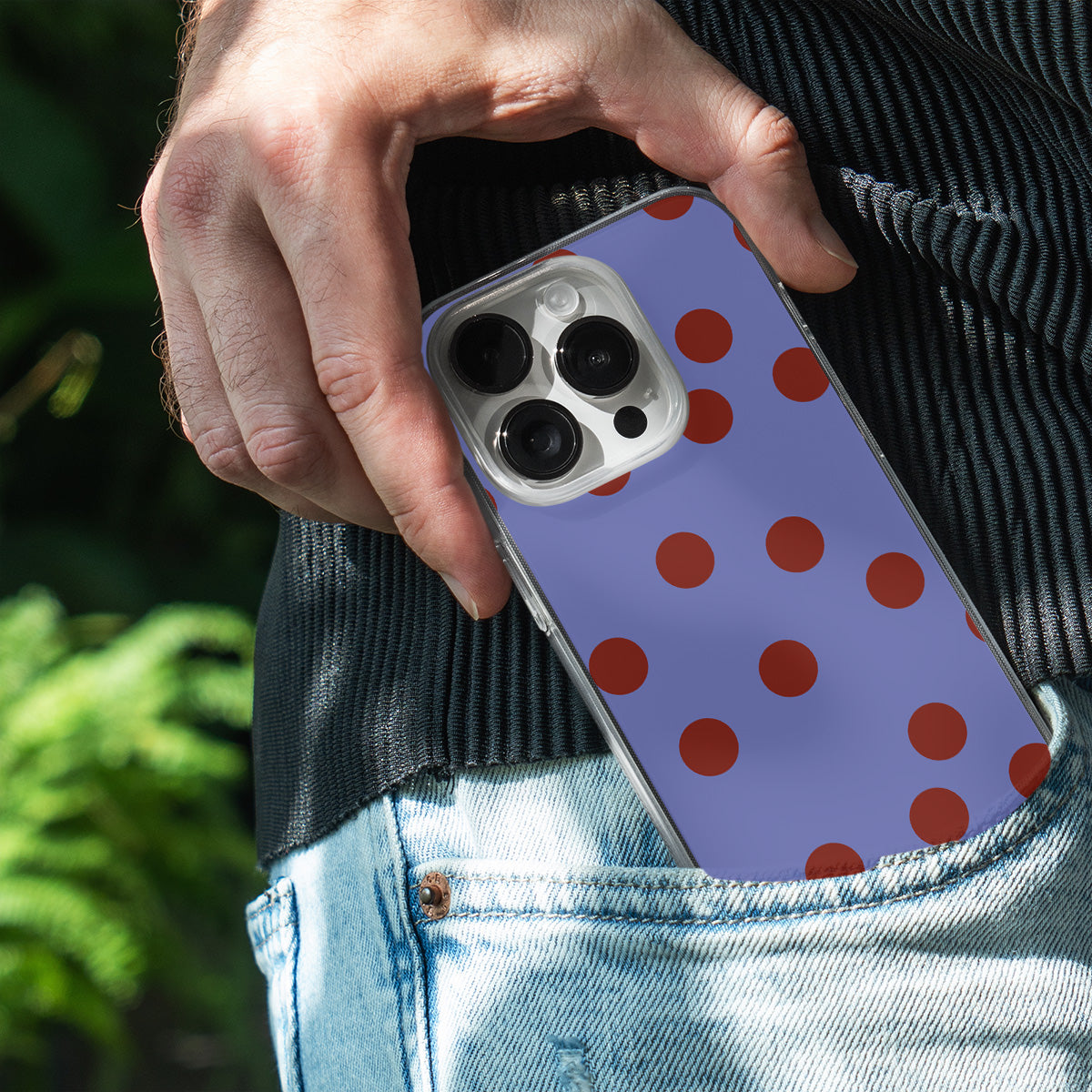 Blue Maroon Dot Phone Cover