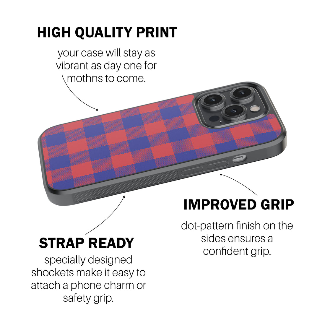 Blue Red Buffalo Check Phone Cover