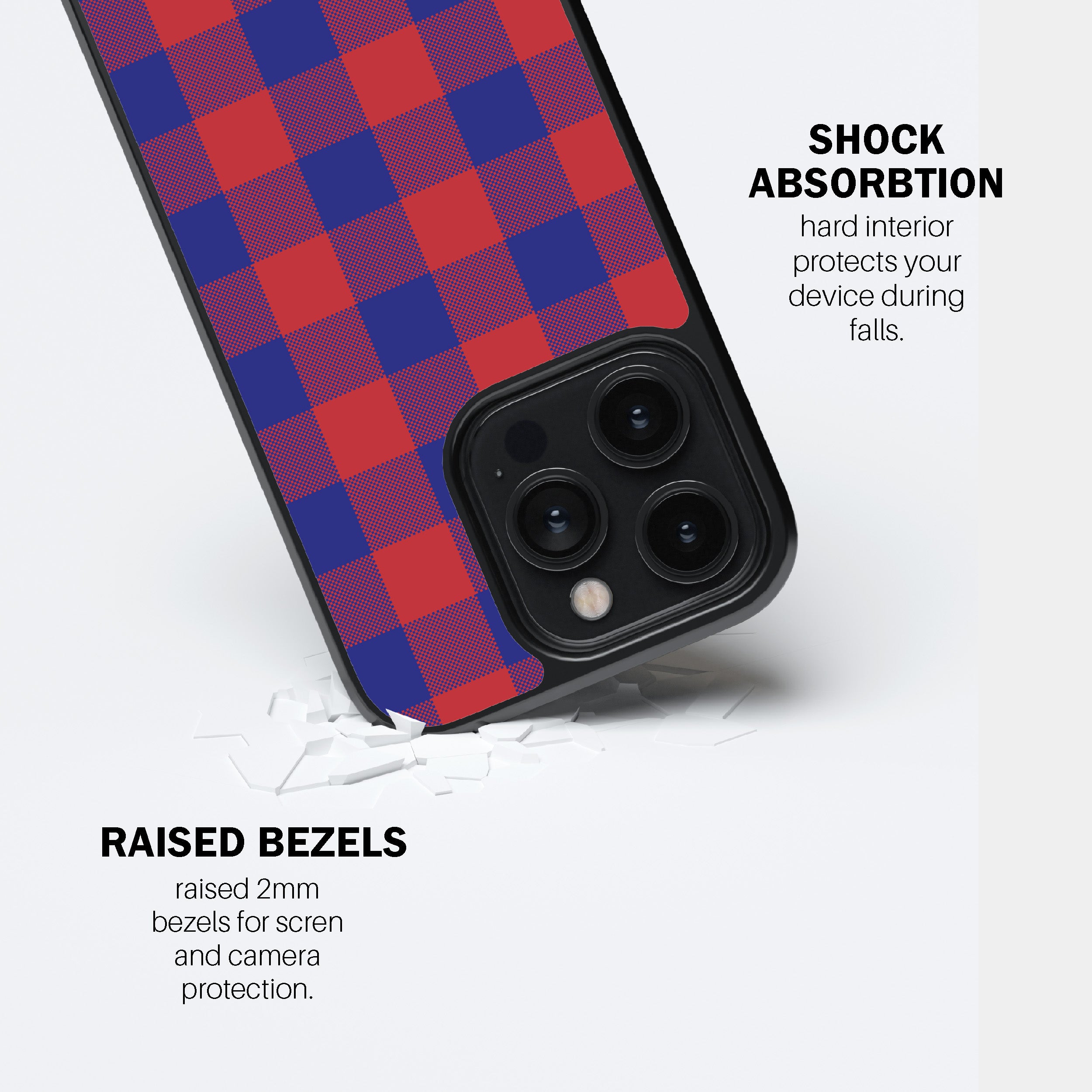 Blue Red Buffalo Check Phone Cover