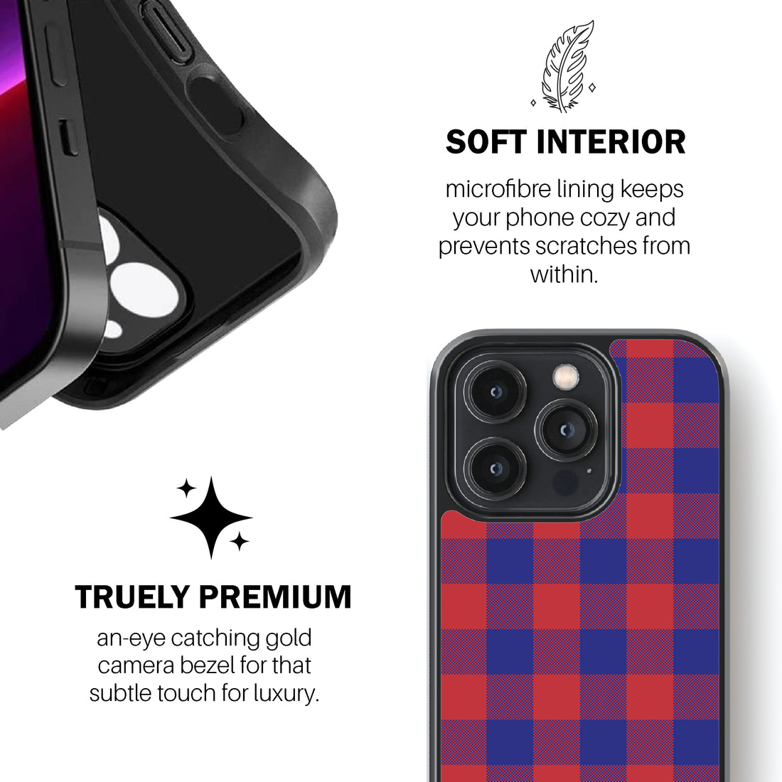 Blue Red Buffalo Check Phone Cover