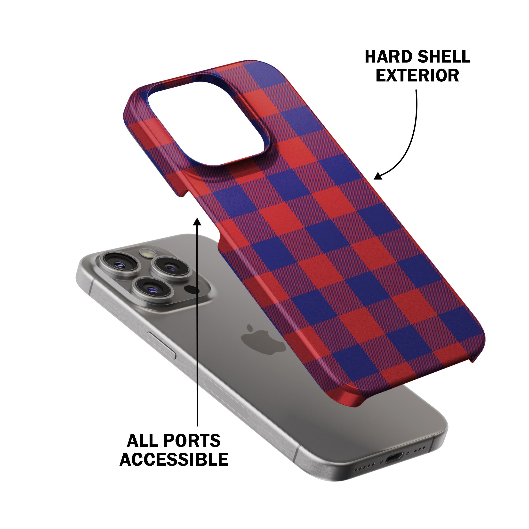Blue Red Buffalo Check Phone Cover