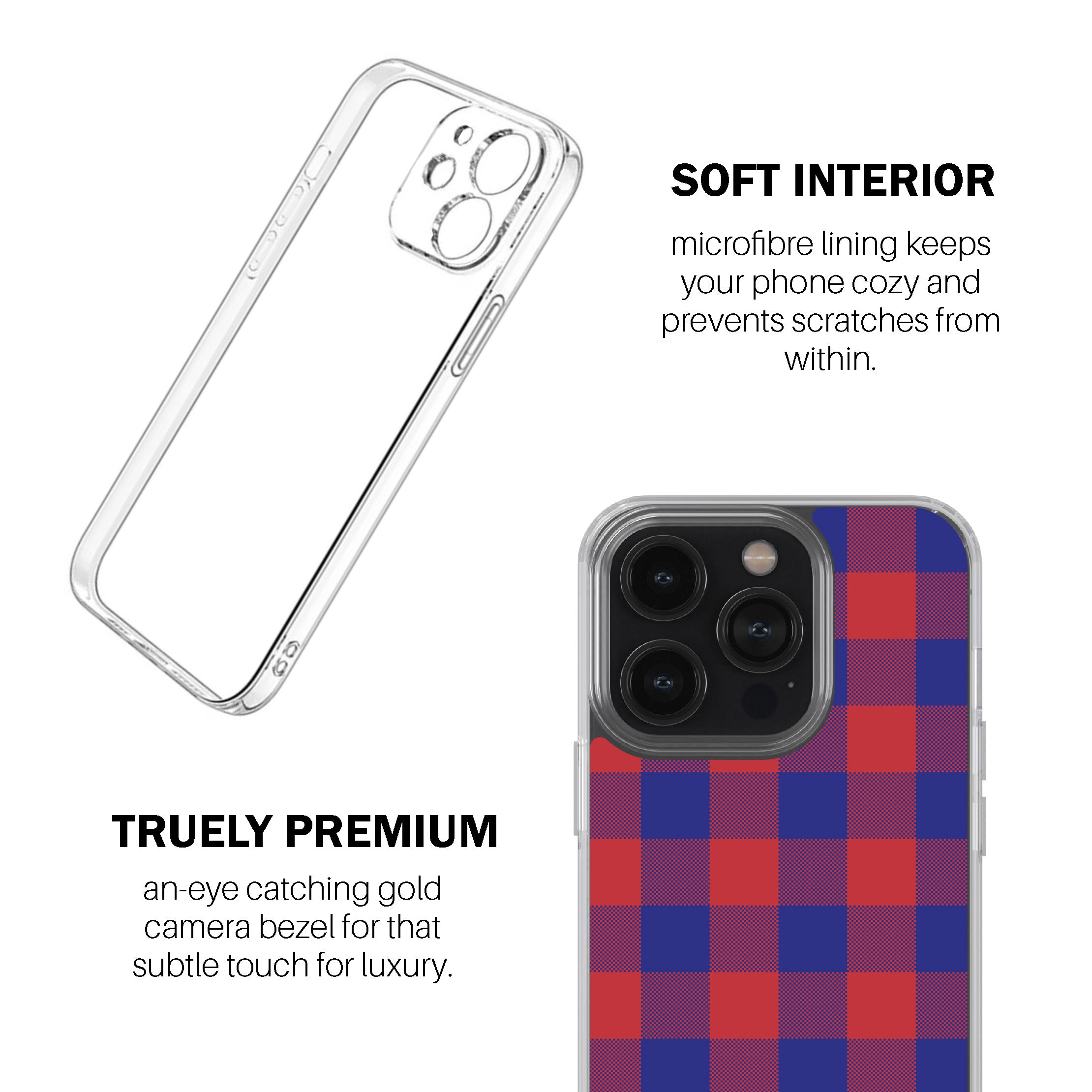 Blue Red Buffalo Check Phone Cover