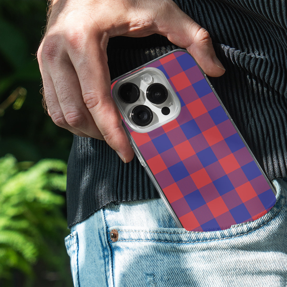 Blue Red Buffalo Check Phone Cover