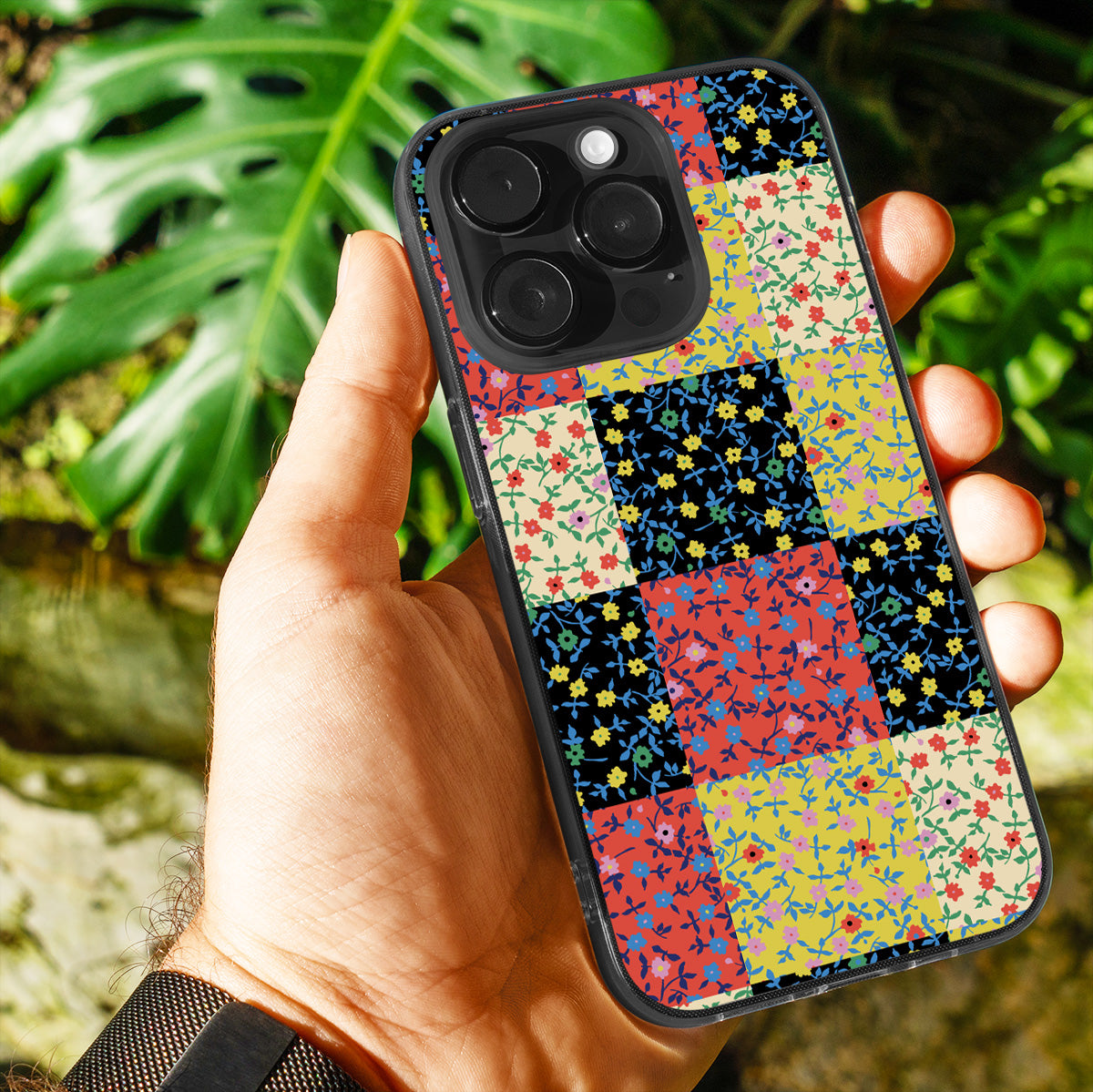 Calico Block Phone Cover