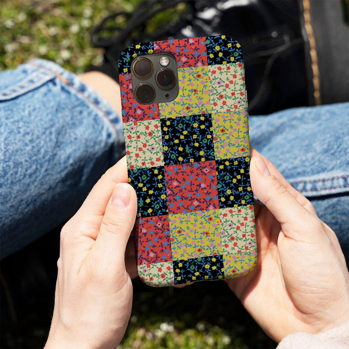 Calico Block Phone Cover