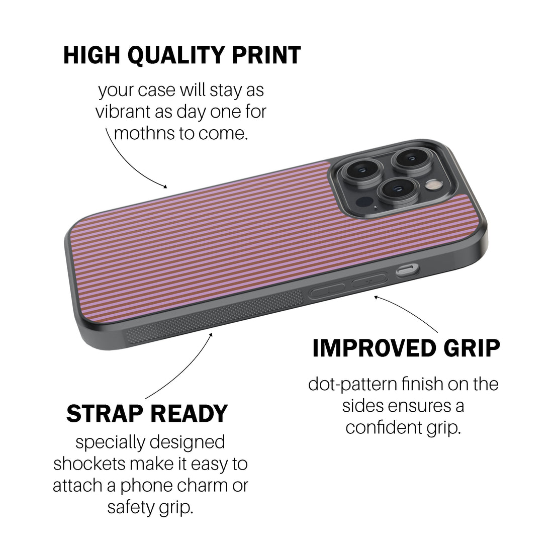 Cerise Stripe Phone Cover