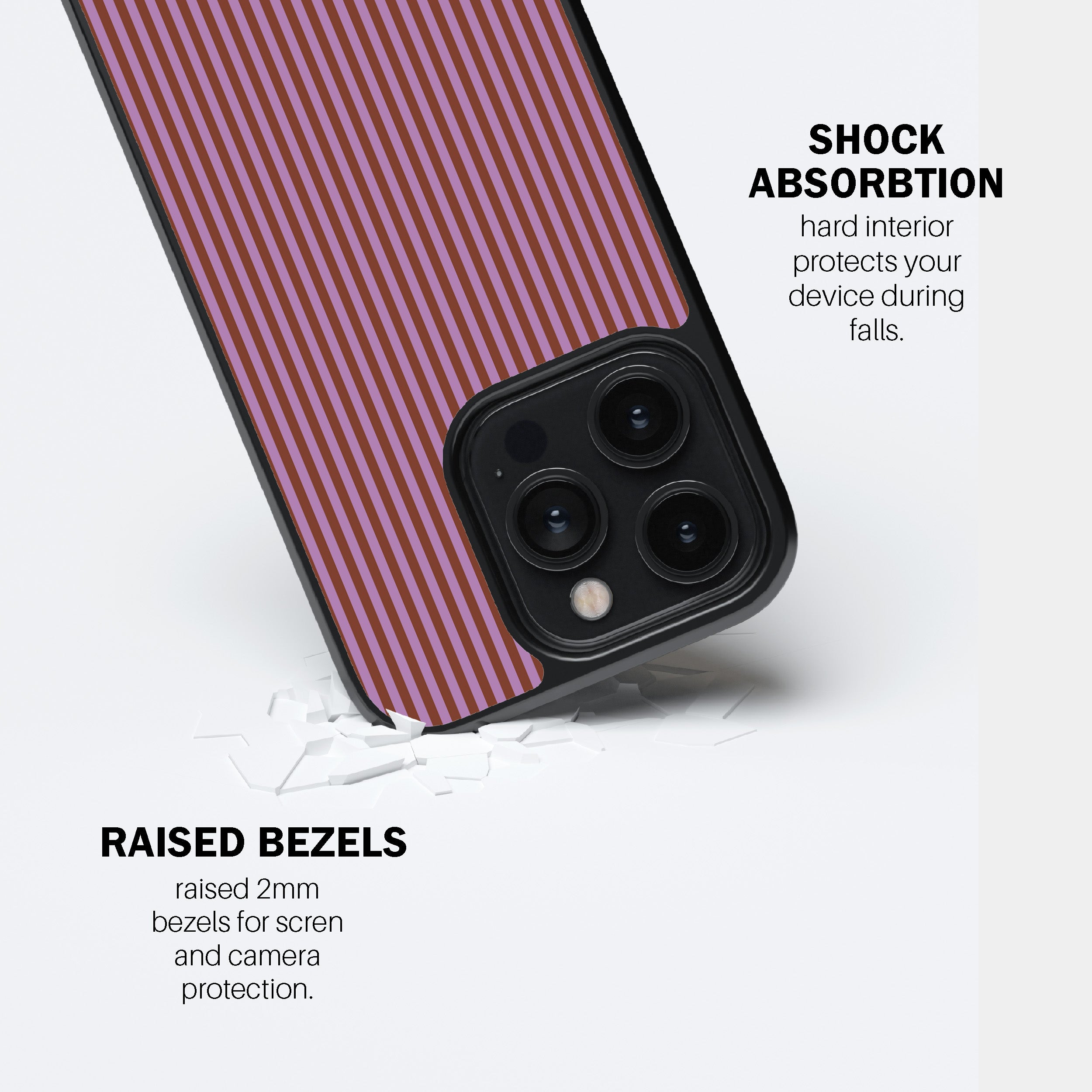 Cerise Stripe Phone Cover