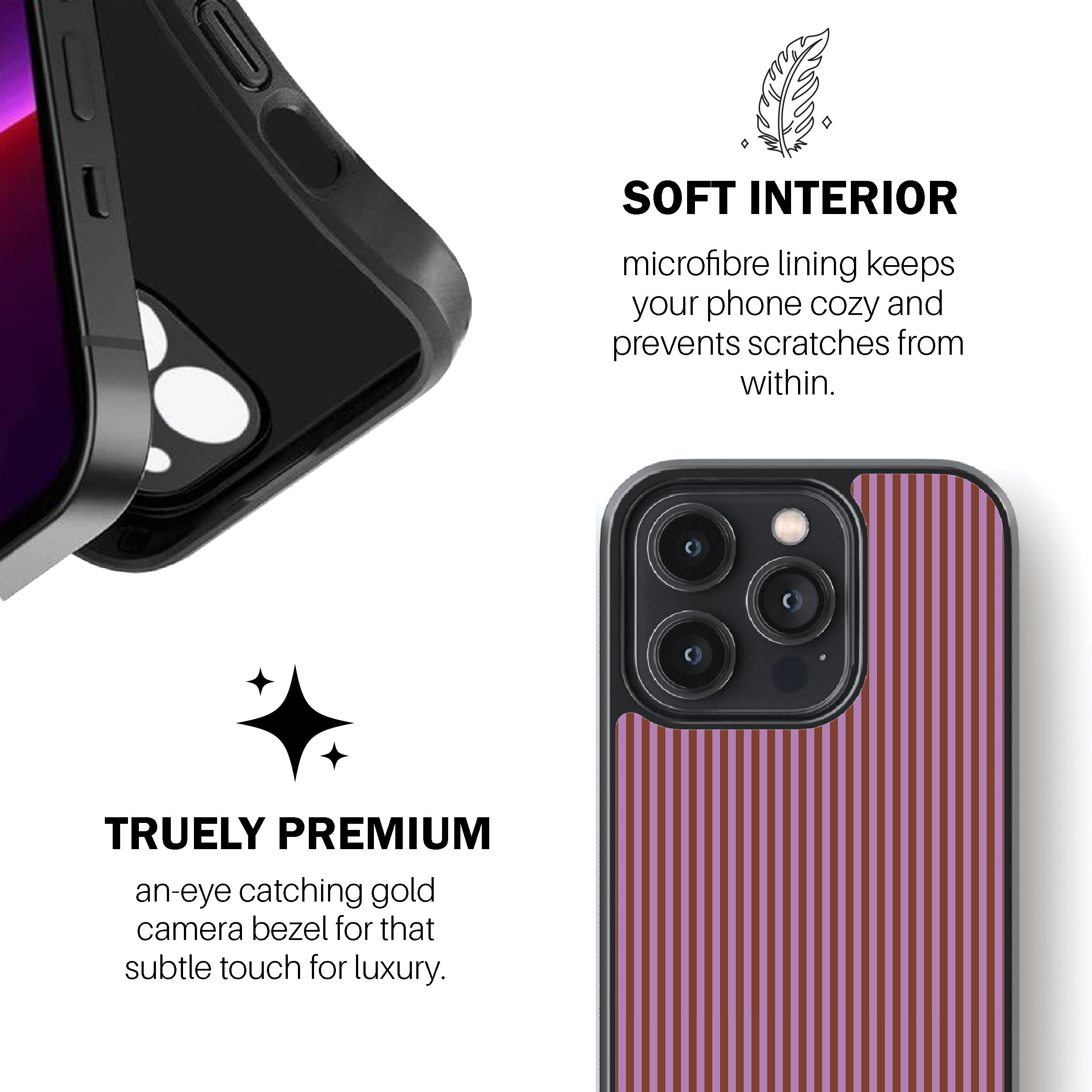 Cerise Stripe Phone Cover