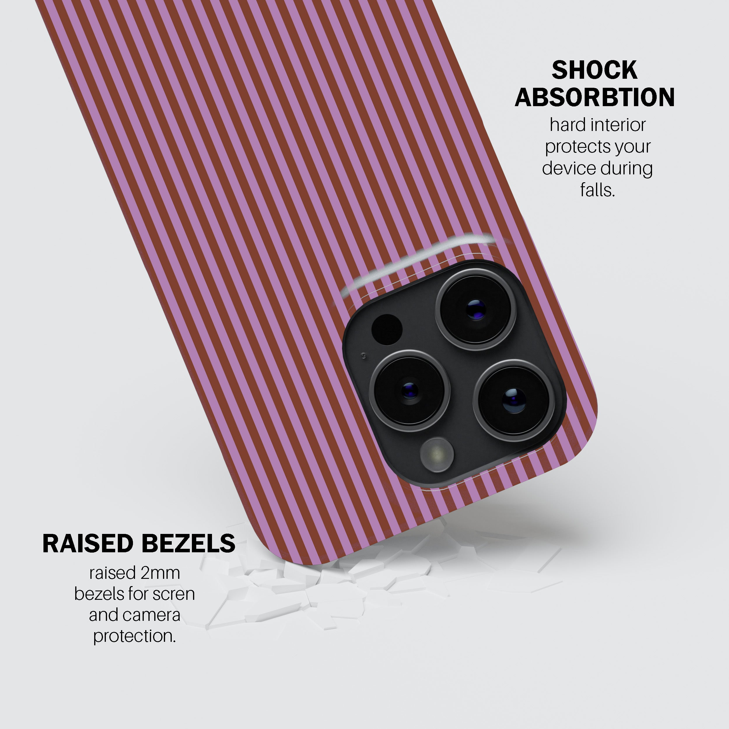 Cerise Stripe Phone Cover