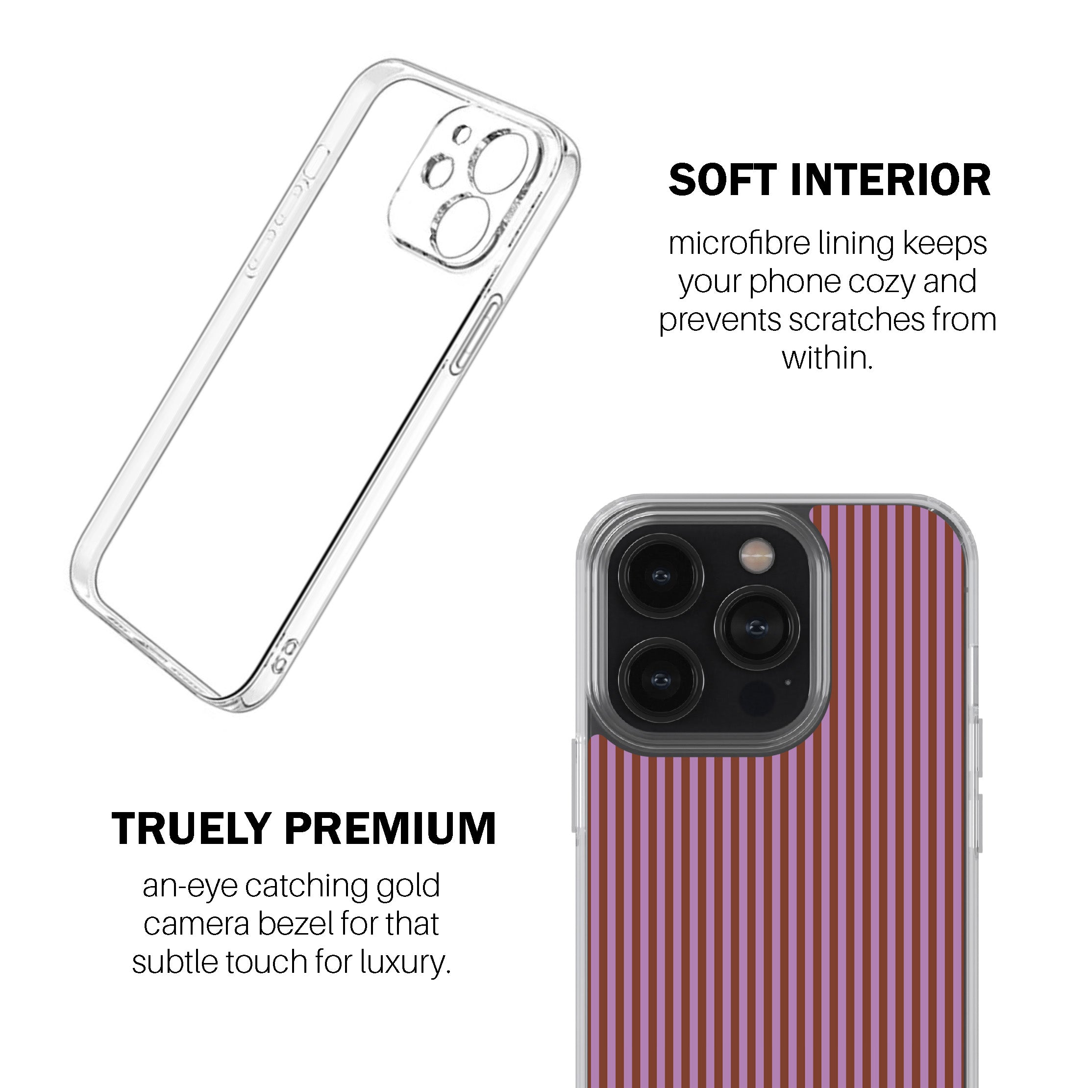 Cerise Stripe Phone Cover