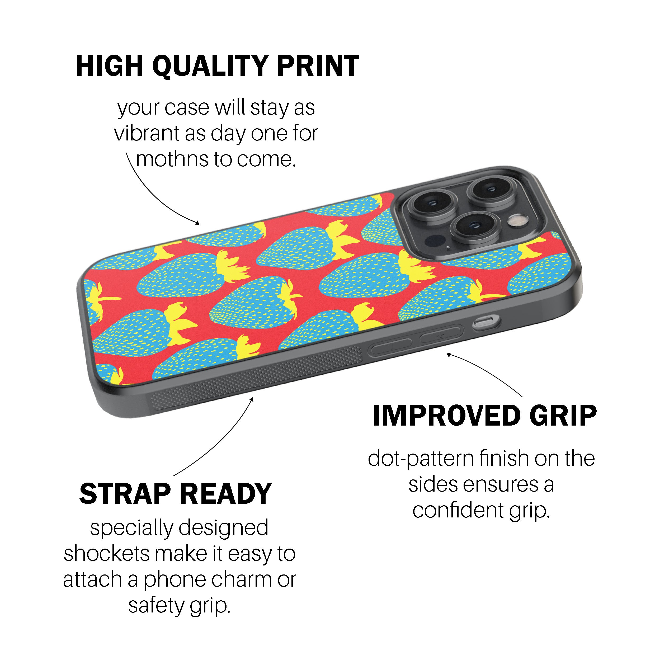 Electric Strawberry Cerulean Phone Cover