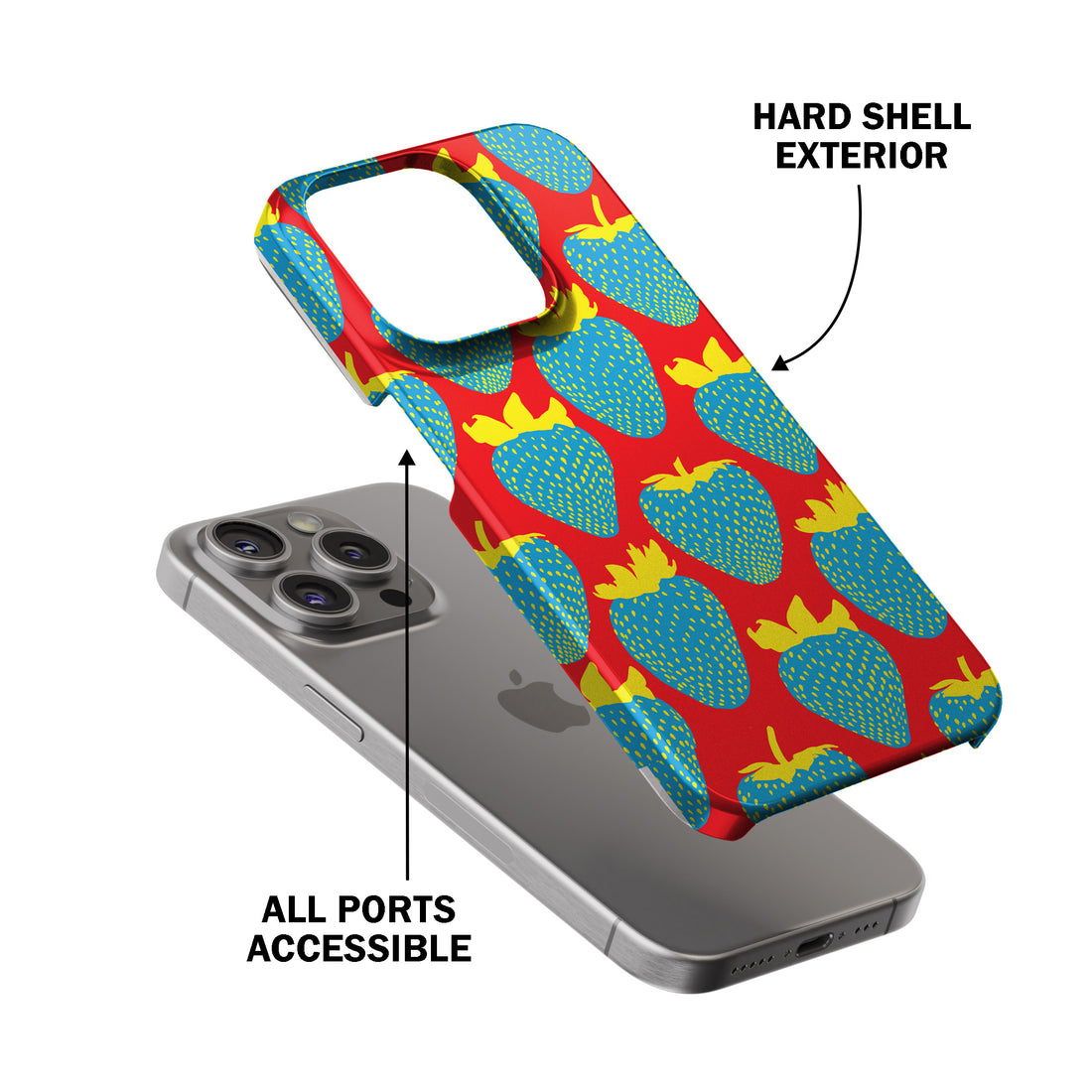 Electric Strawberry Cerulean Phone Cover
