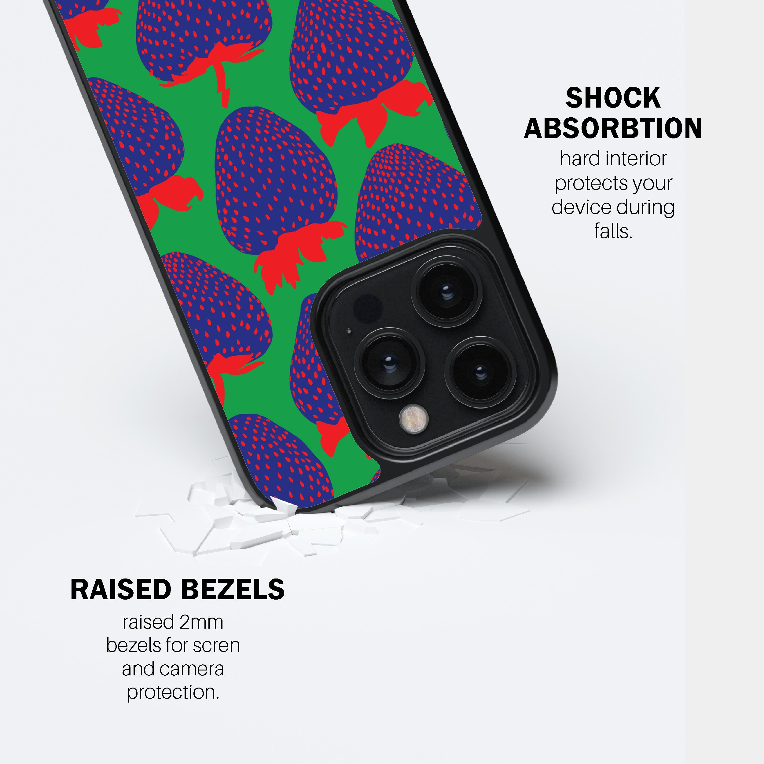 Electric Strawberry Cobalt Phone Cover