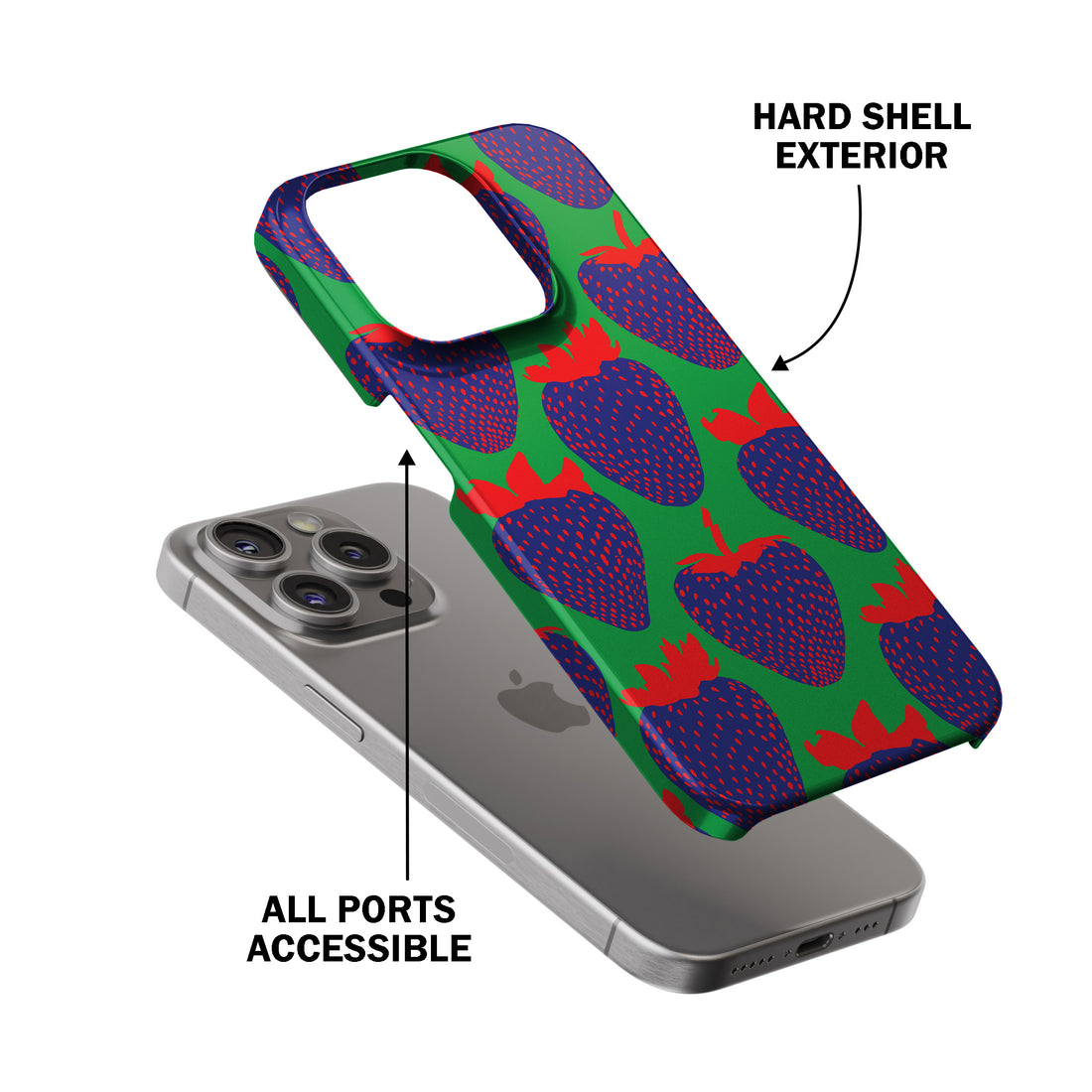 Electric Strawberry Cobalt Phone Cover