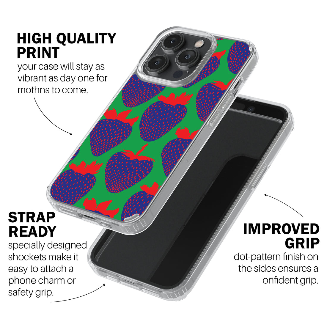 Electric Strawberry Cobalt Phone Cover