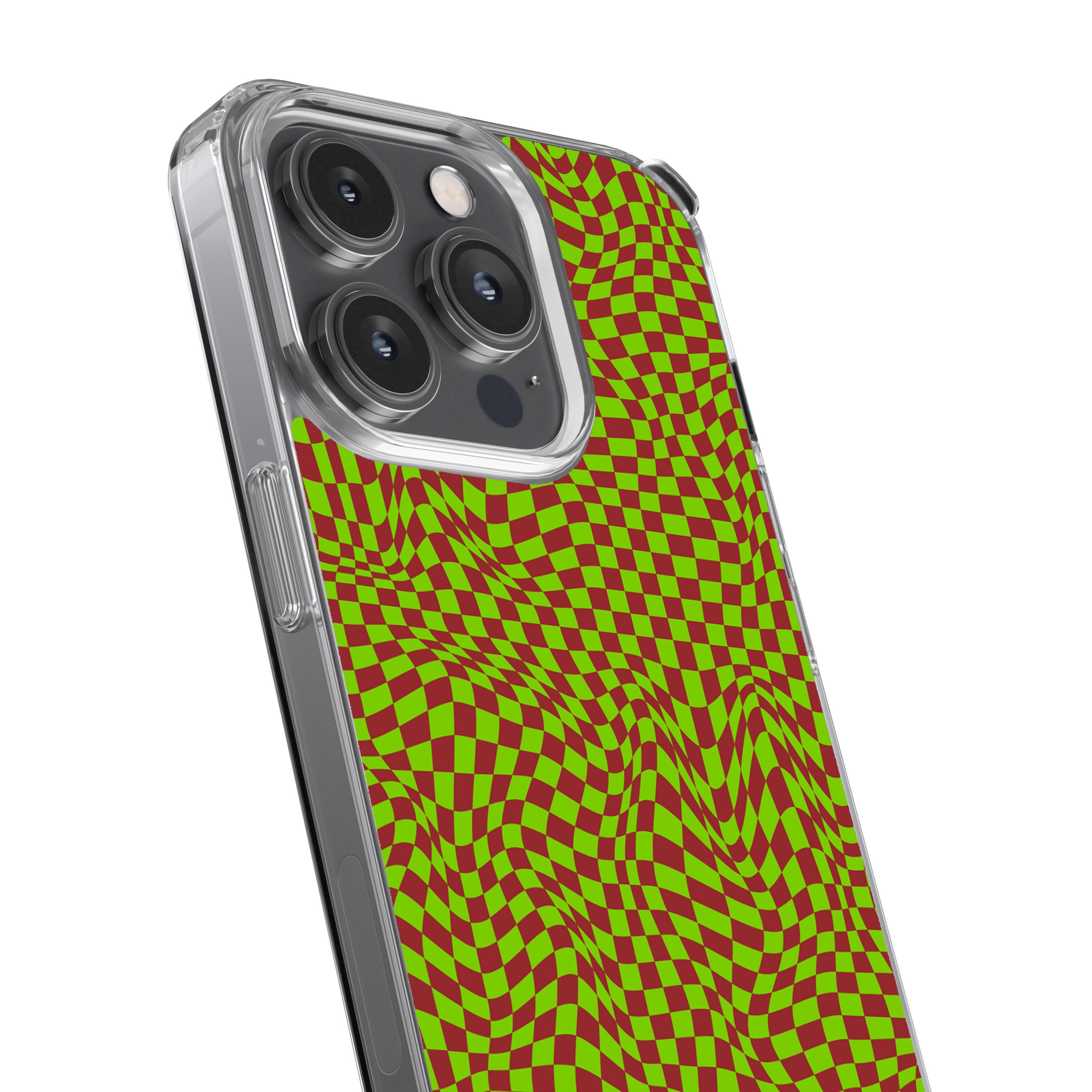 Green Trippy Checker Phone Cover