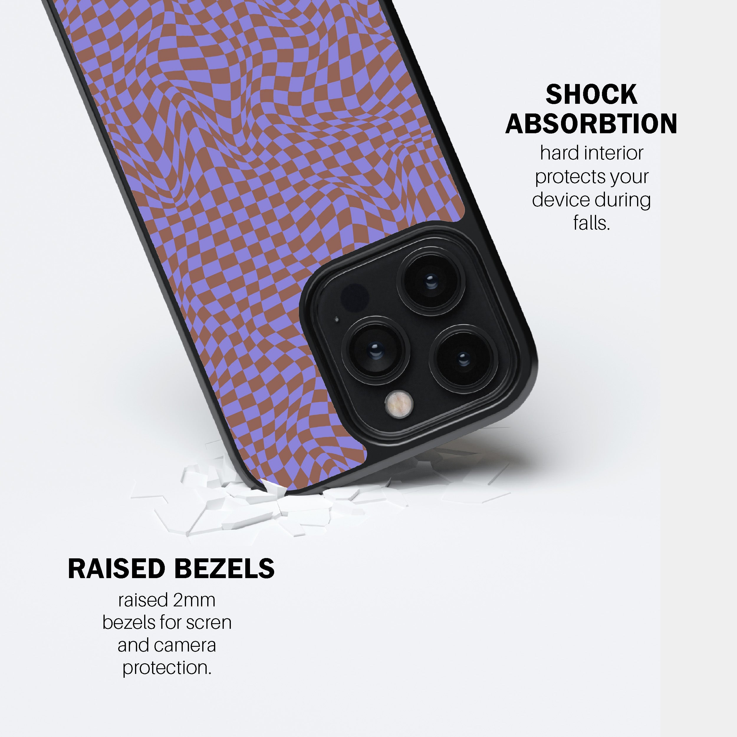 Lavender Trippy Checker Phone Cover