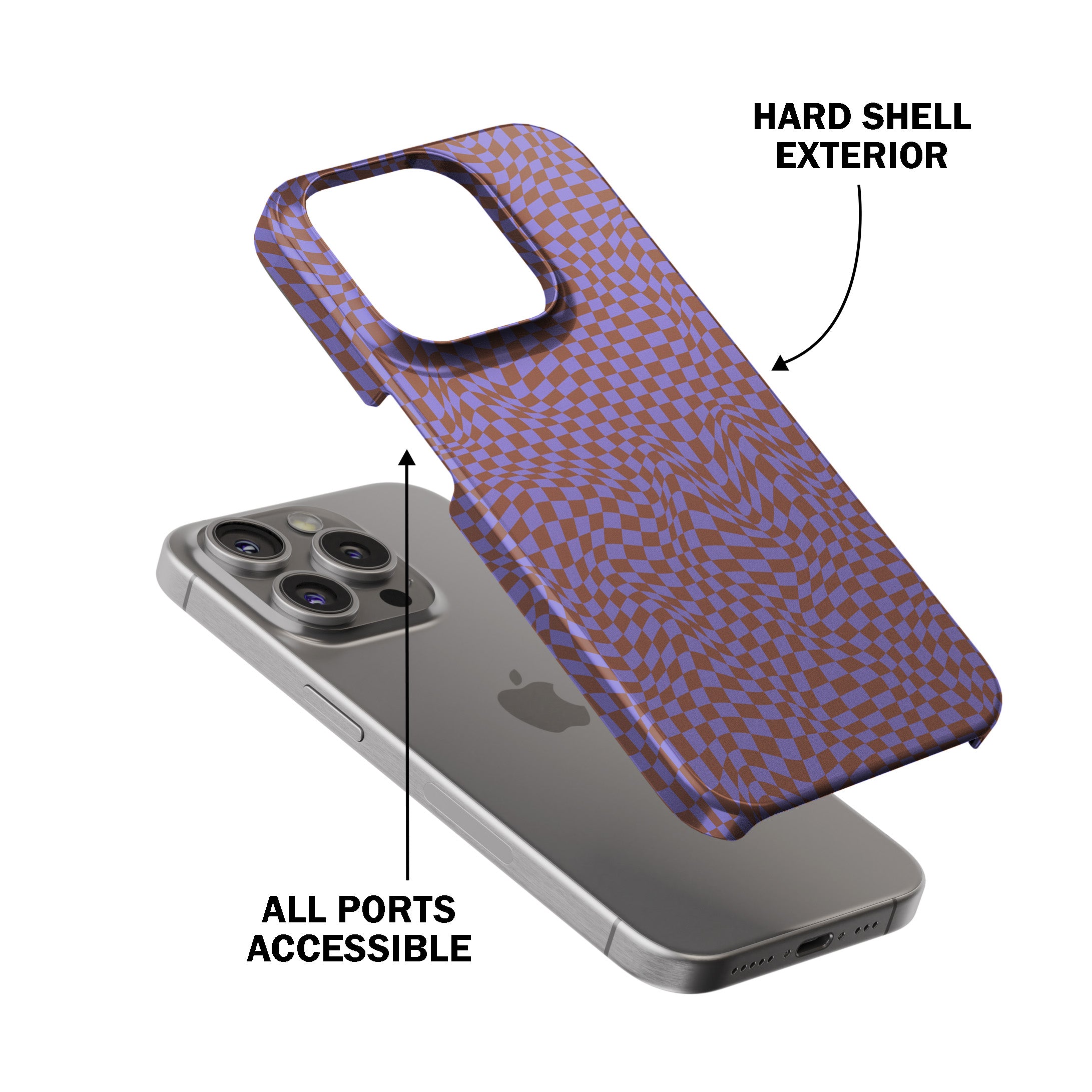 Lavender Trippy Checker Phone Cover