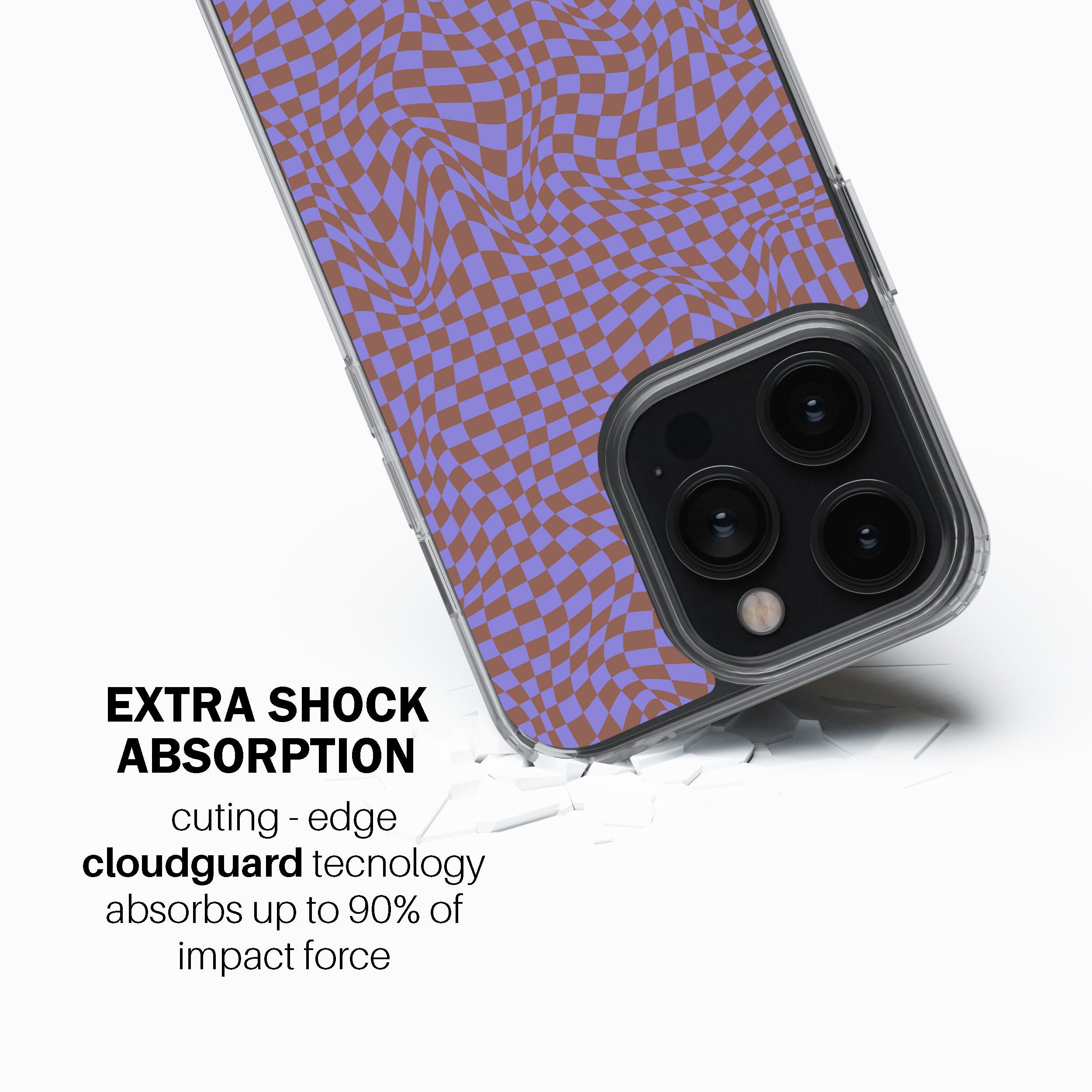 Lavender Trippy Checker Phone Cover
