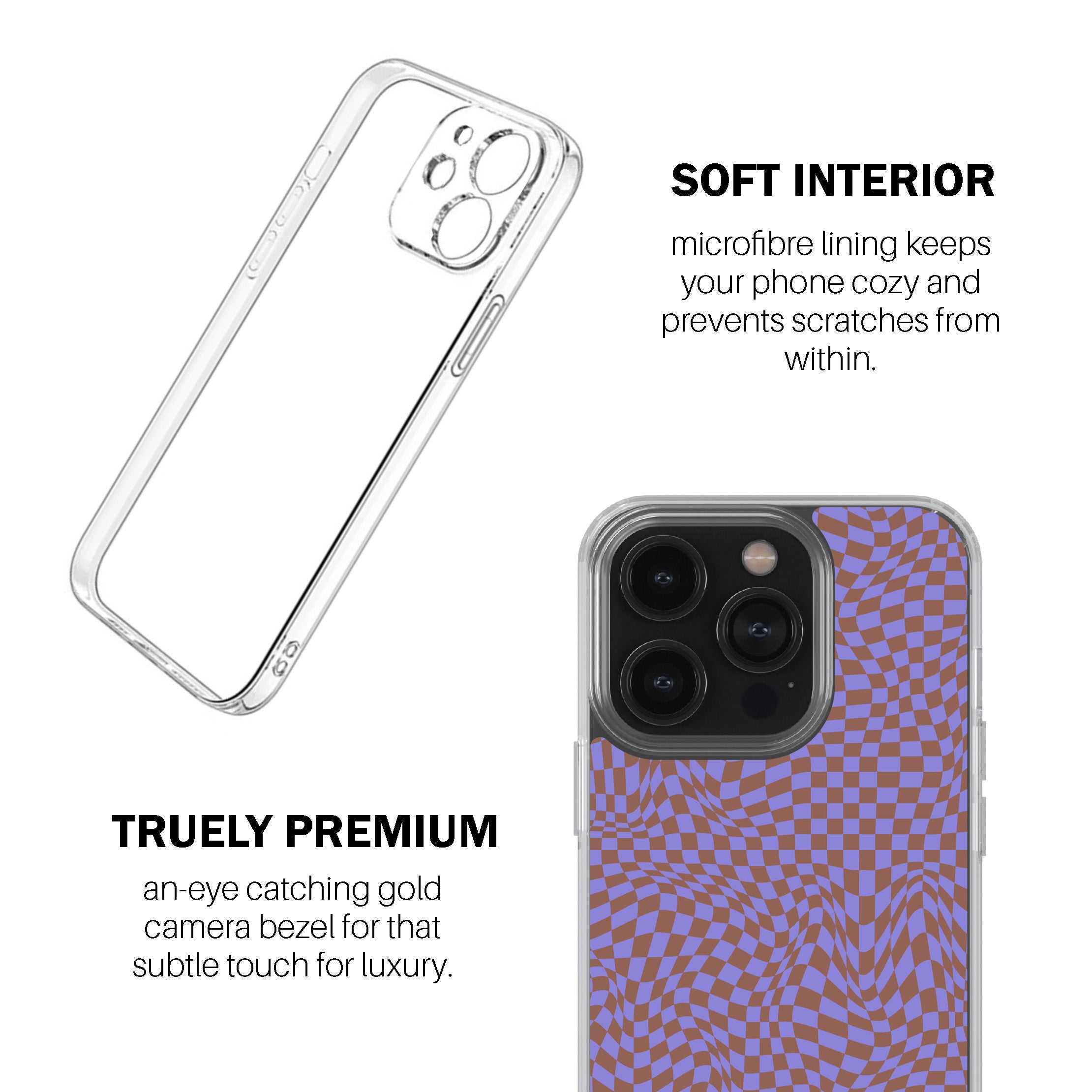 Lavender Trippy Checker Phone Cover