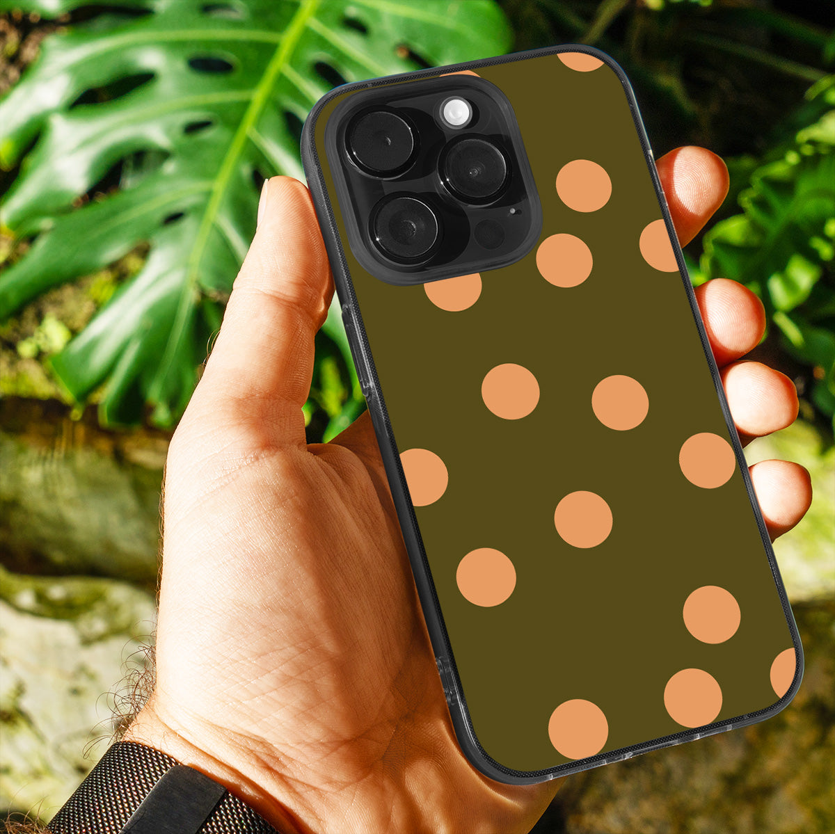 Olive Peach Dot Phone Cover
