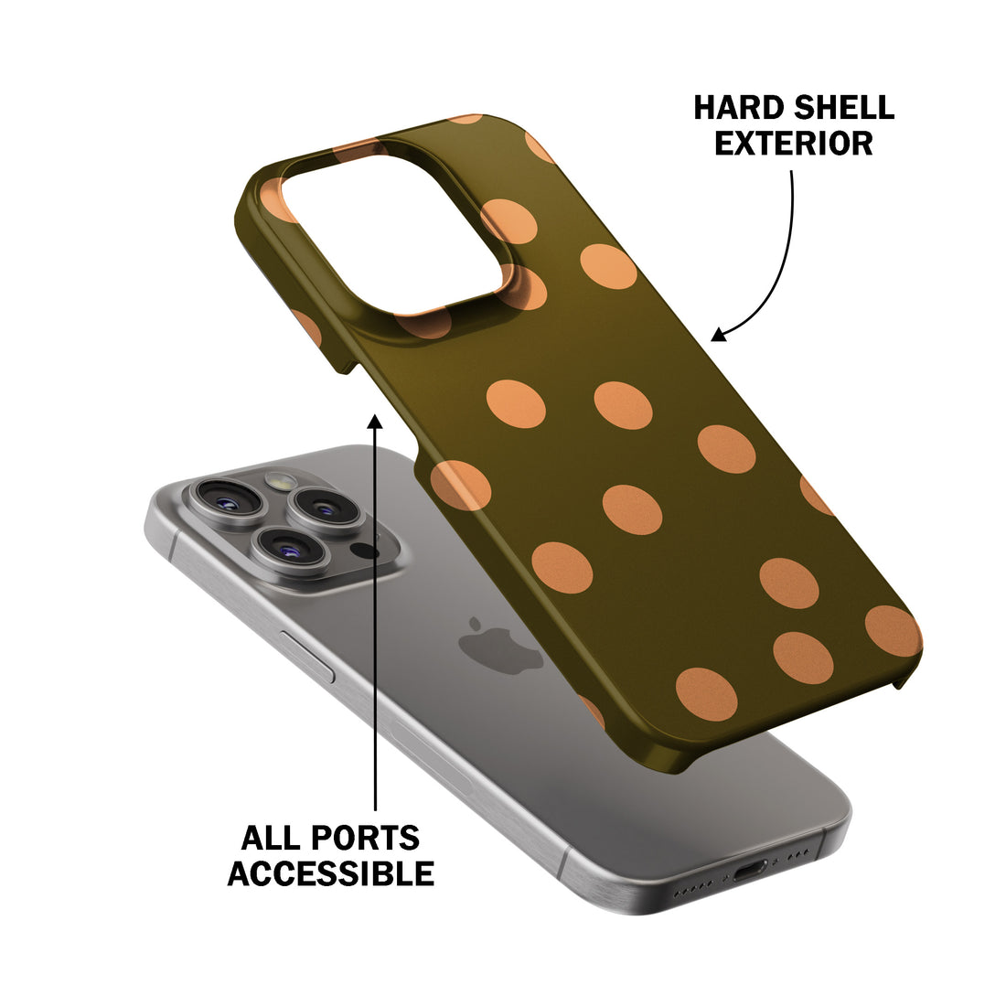 Olive Peach Dot Phone Cover