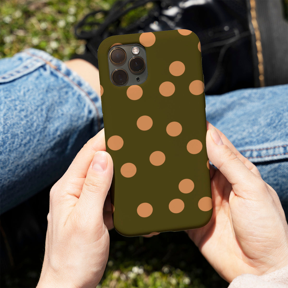 Olive Peach Dot Phone Cover