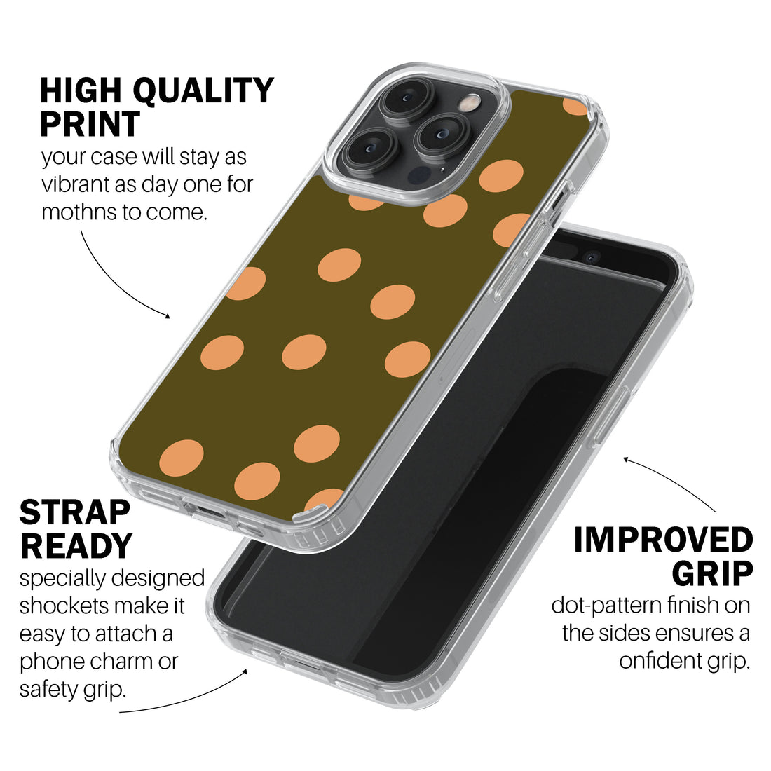 Olive Peach Dot Phone Cover