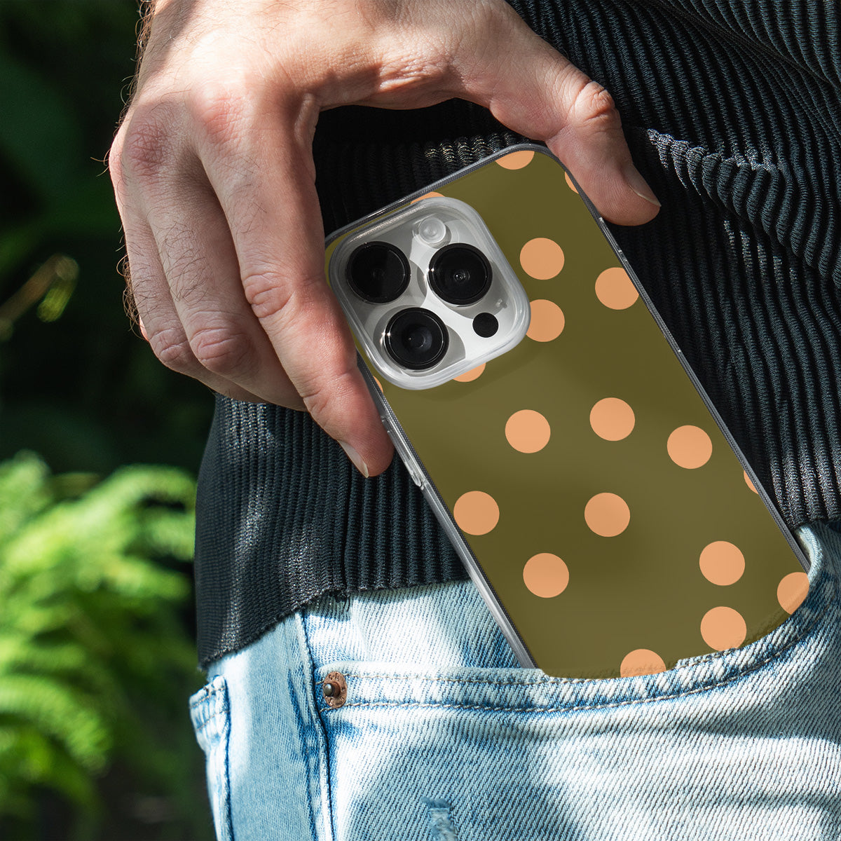 Olive Peach Dot Phone Cover