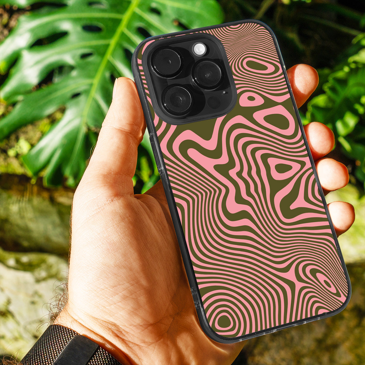 Trippy Swirl Salmon Phone Cover