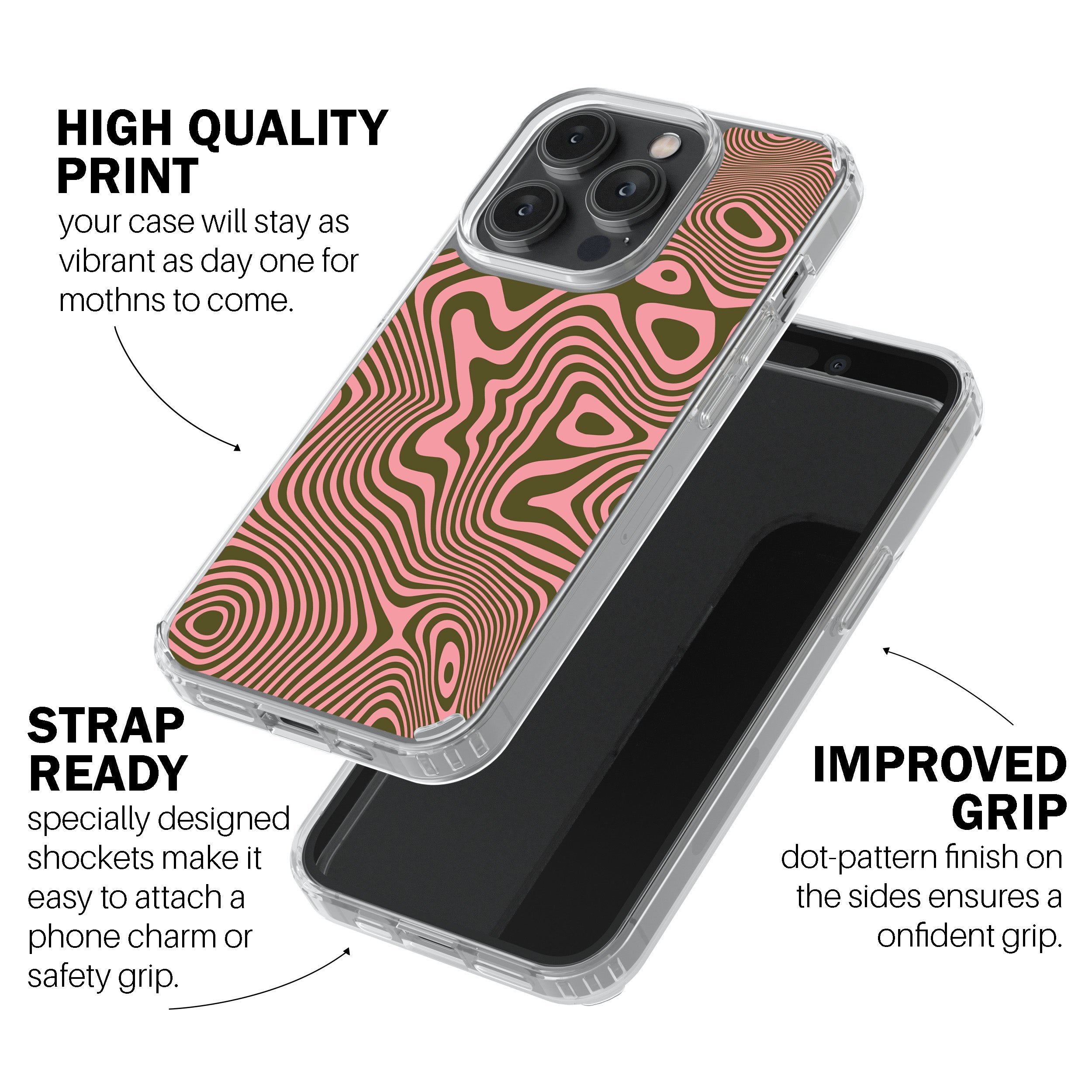 Trippy Swirl Salmon Phone Cover