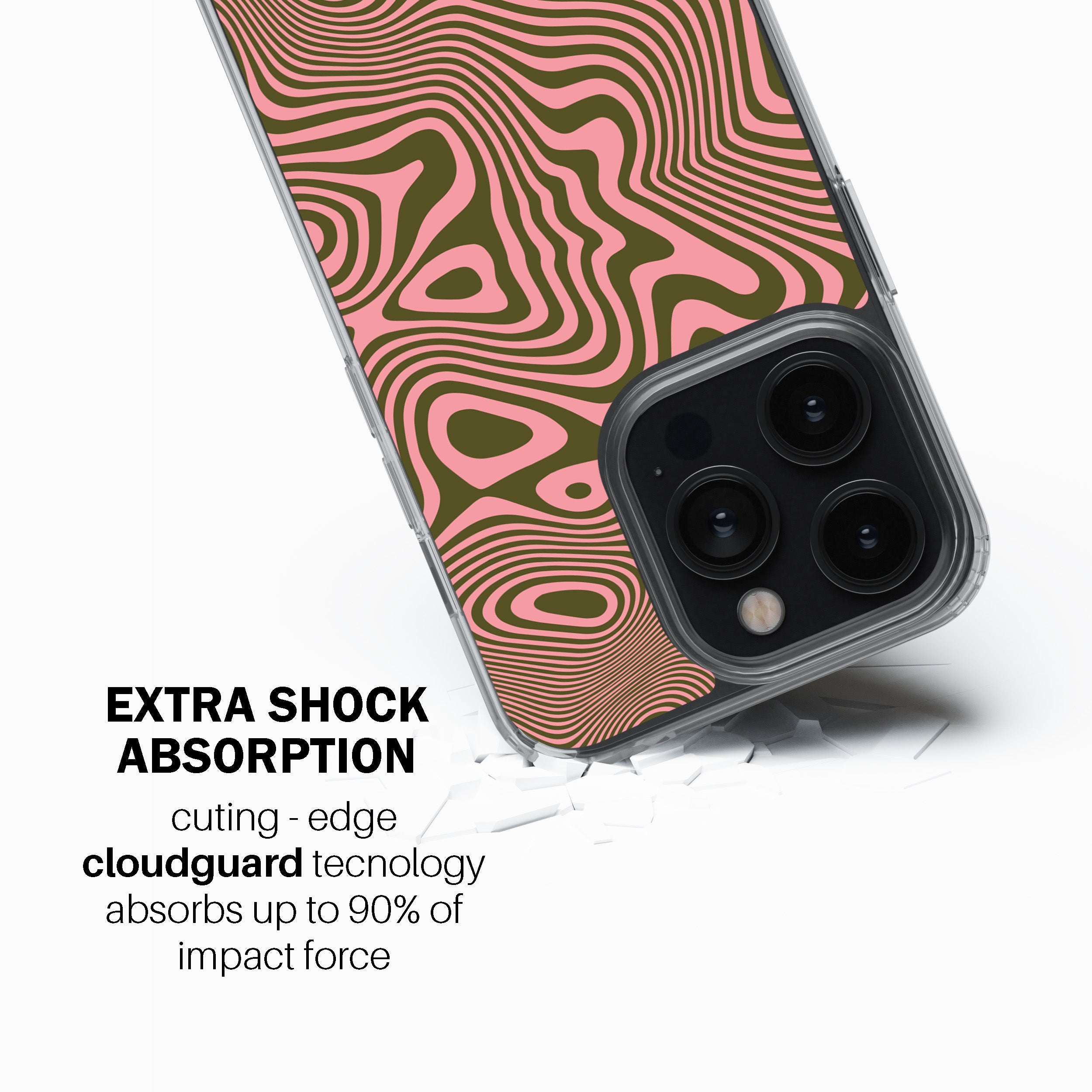 Trippy Swirl Salmon Phone Cover