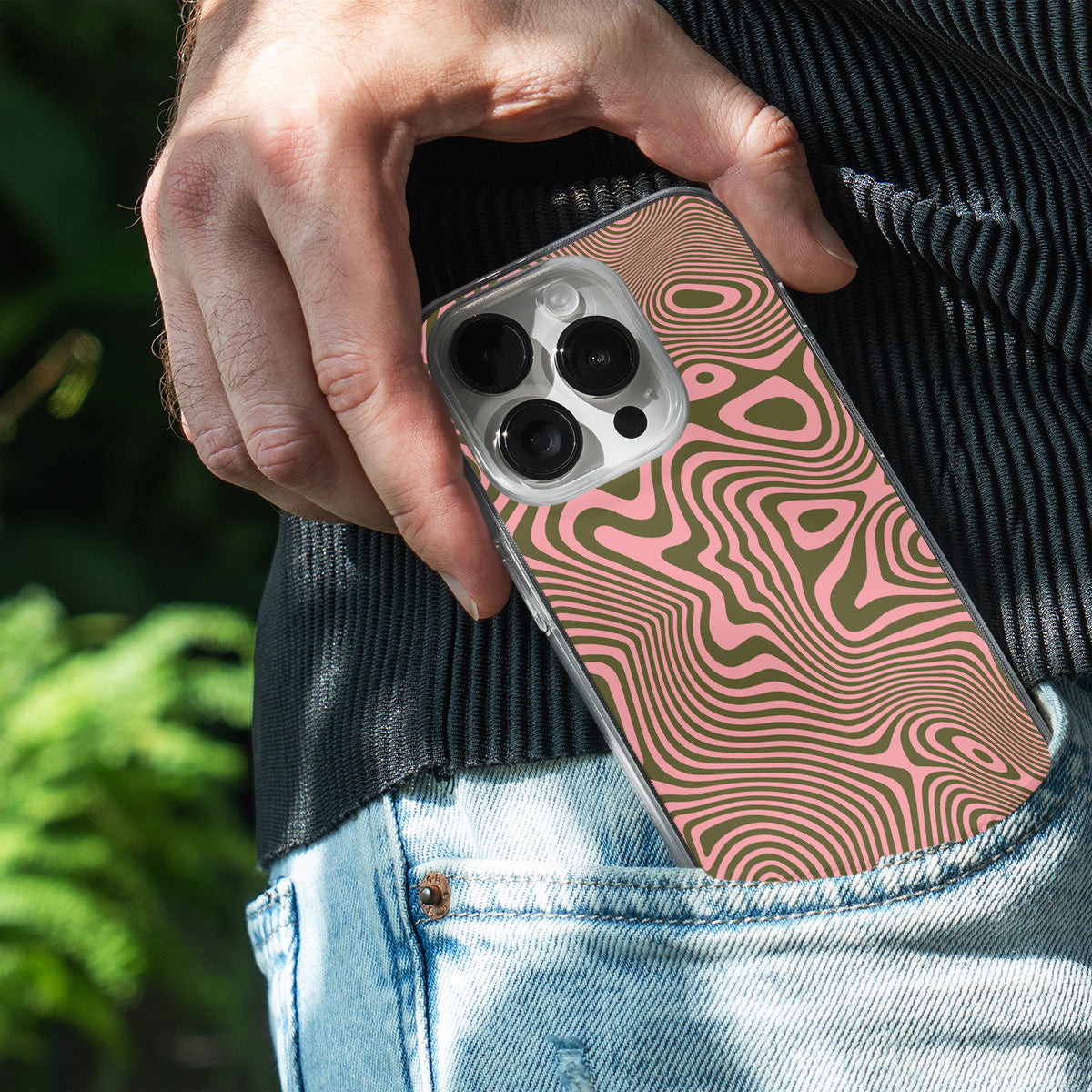 Trippy Swirl Salmon Phone Cover