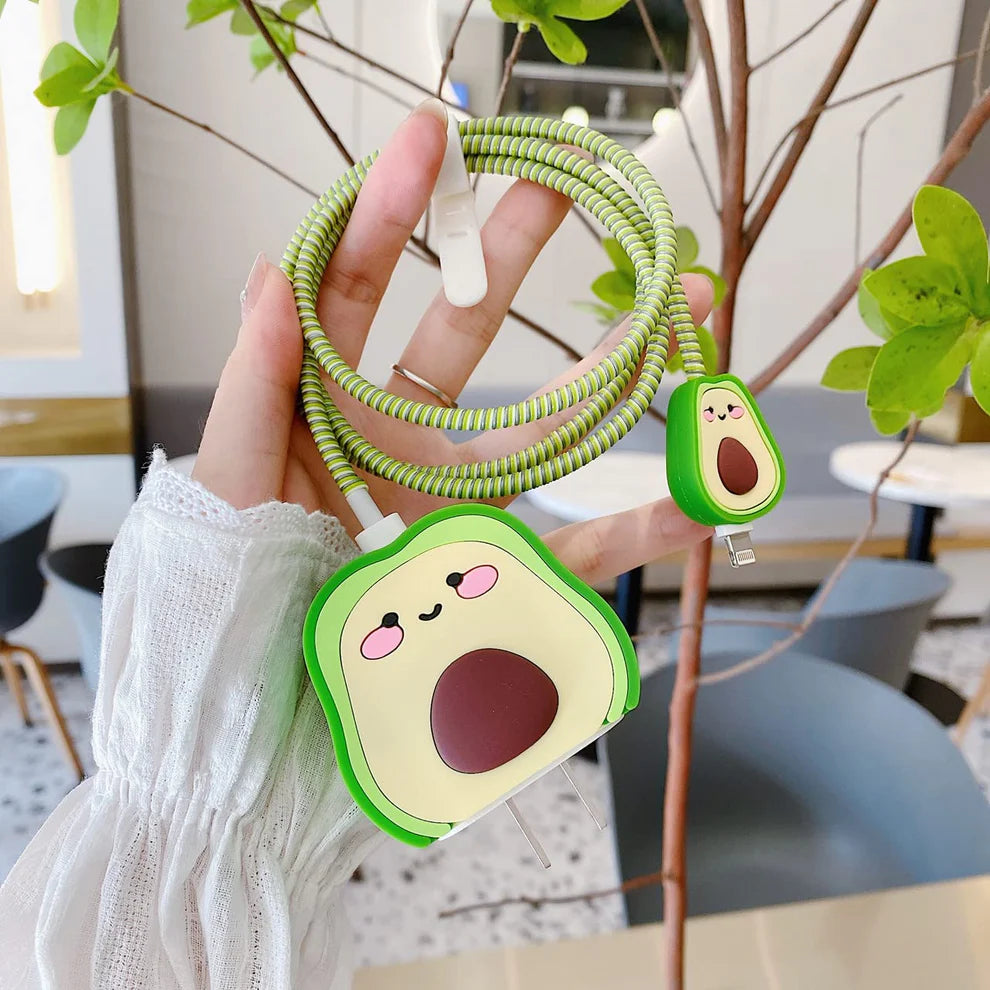 3D Avacado Charger Case & Cable Protector (18W/20W)
