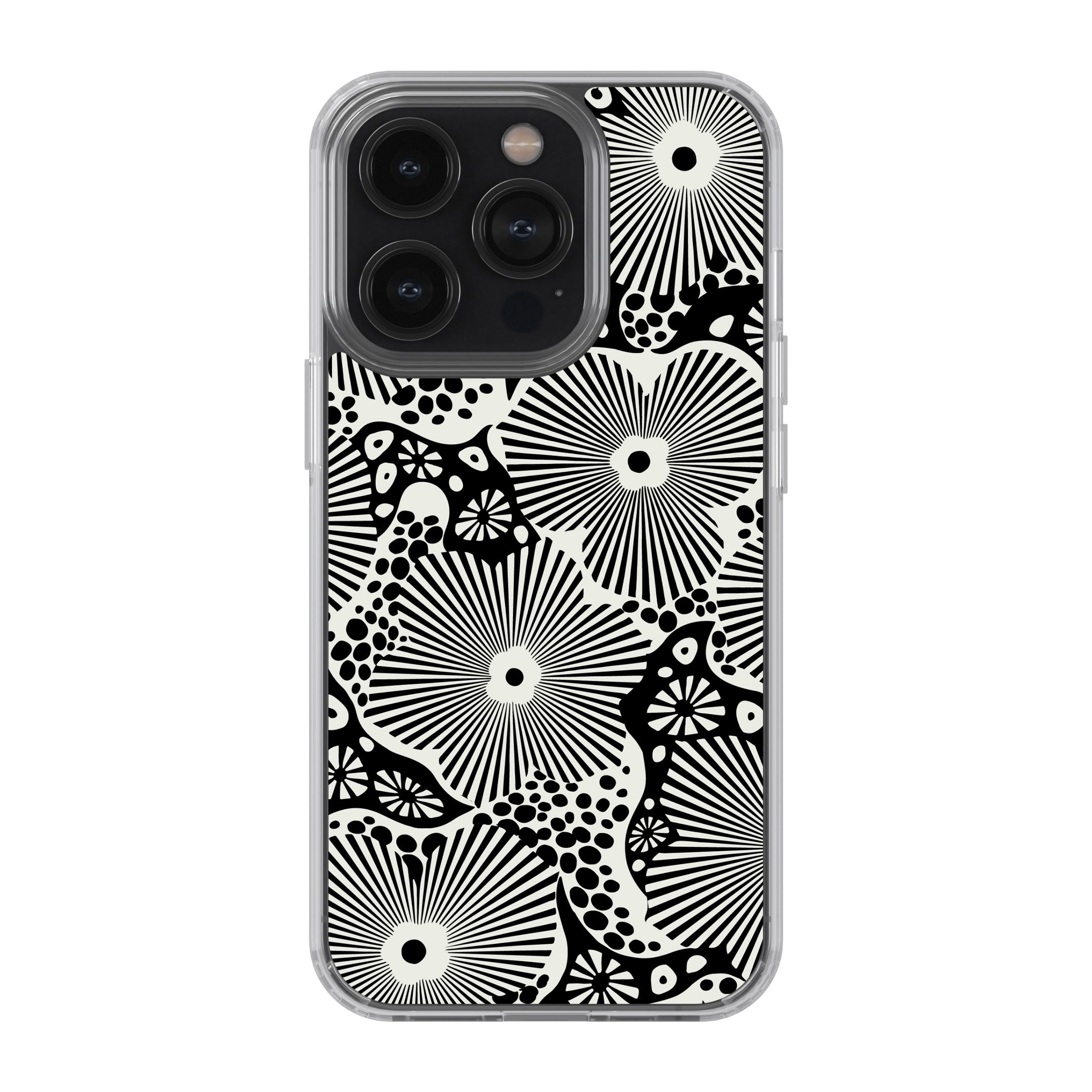 Woodblock Floral Black Phone Cover