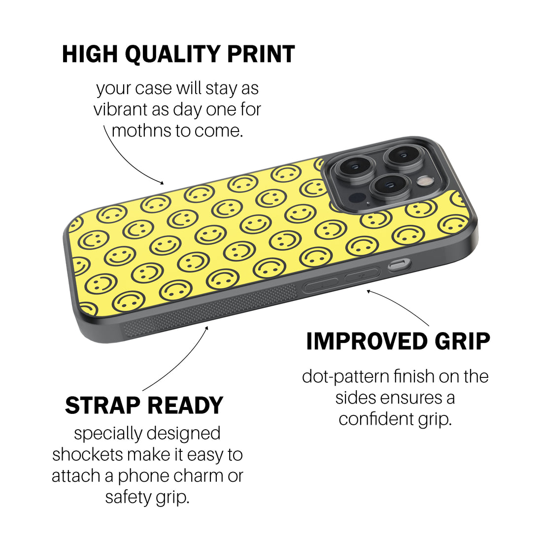 Yellow Happy Phone Cover