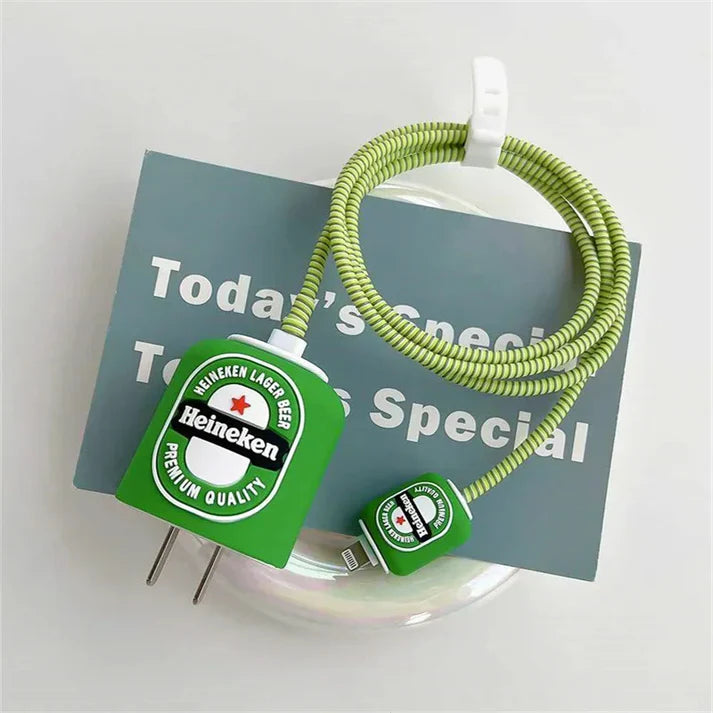 3D Heineken Beer Charger Case & Cable Protector (18W/20W)