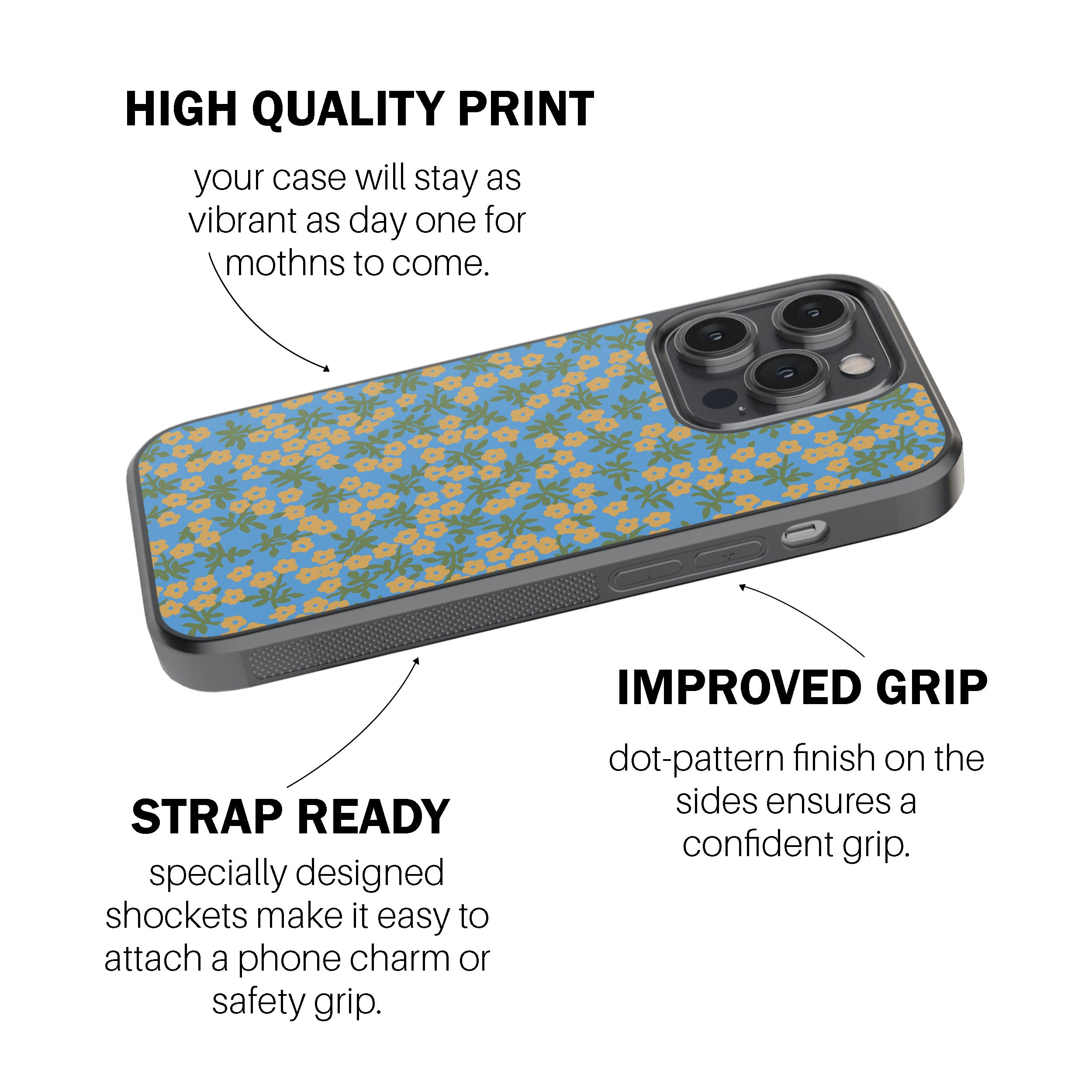 Blue Floral Phone Cover