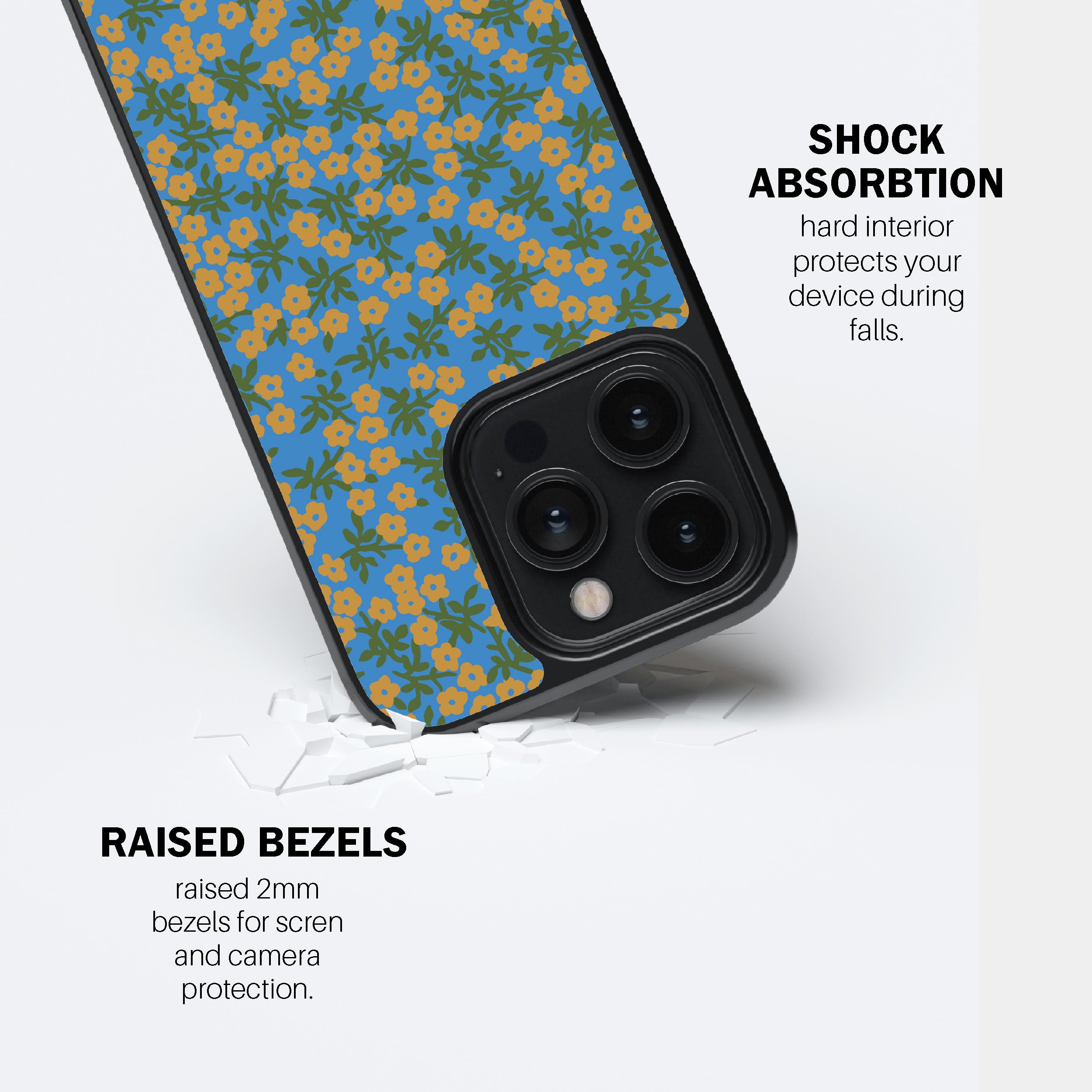 Blue Floral Phone Cover