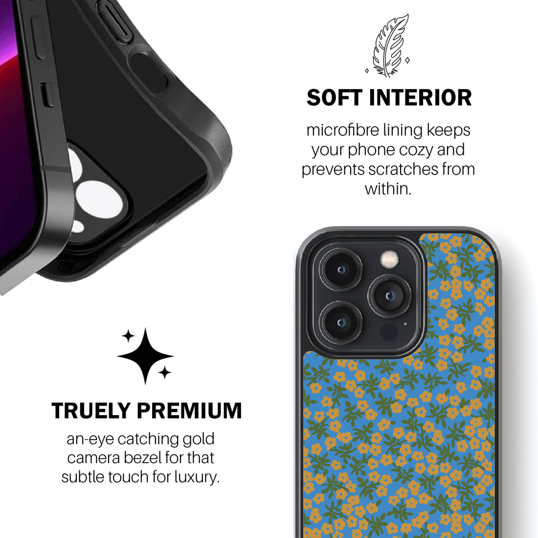 Blue Floral Phone Cover