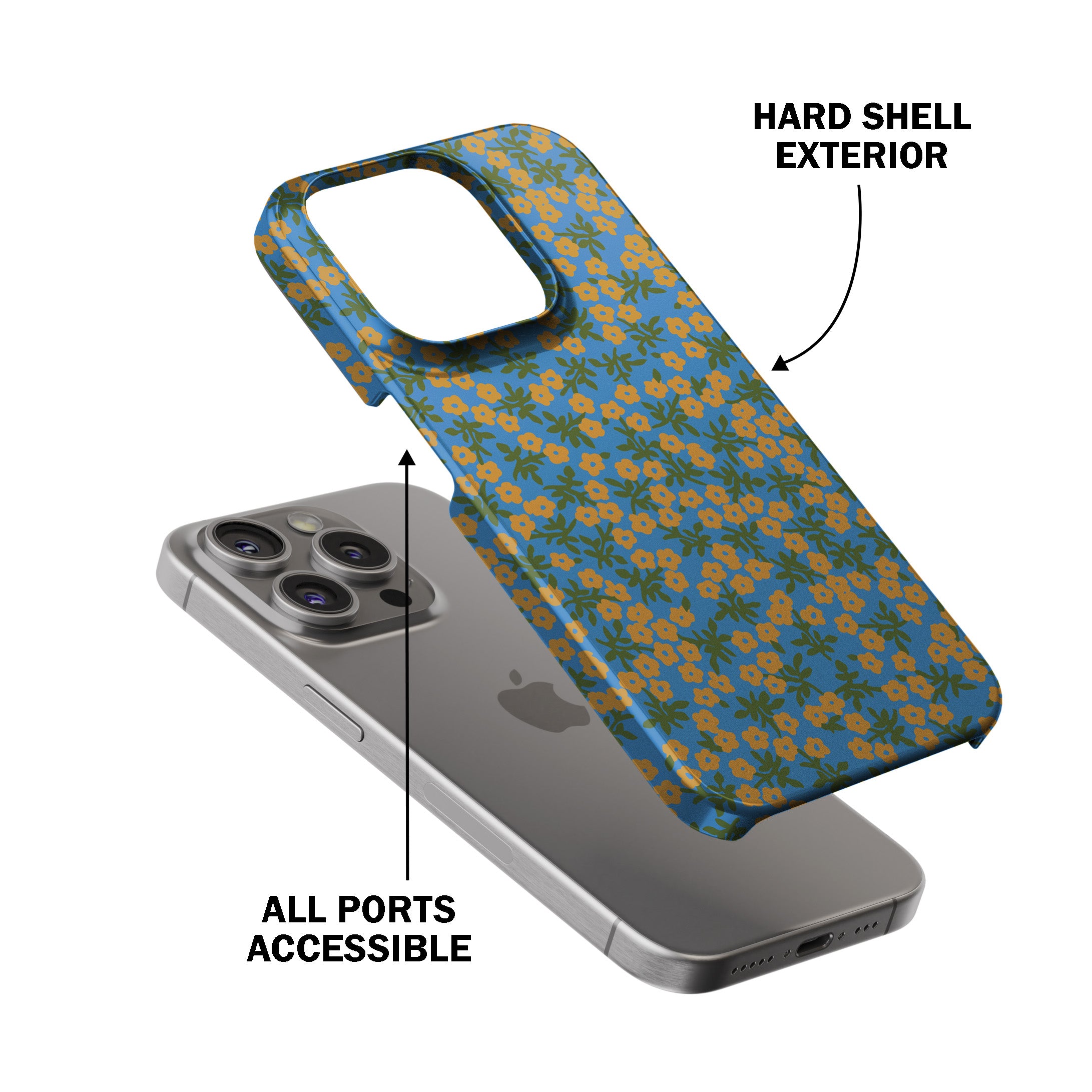 Blue Floral Phone Cover