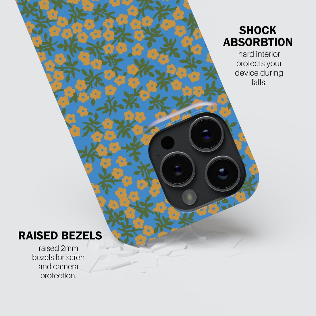 Blue Floral Phone Cover